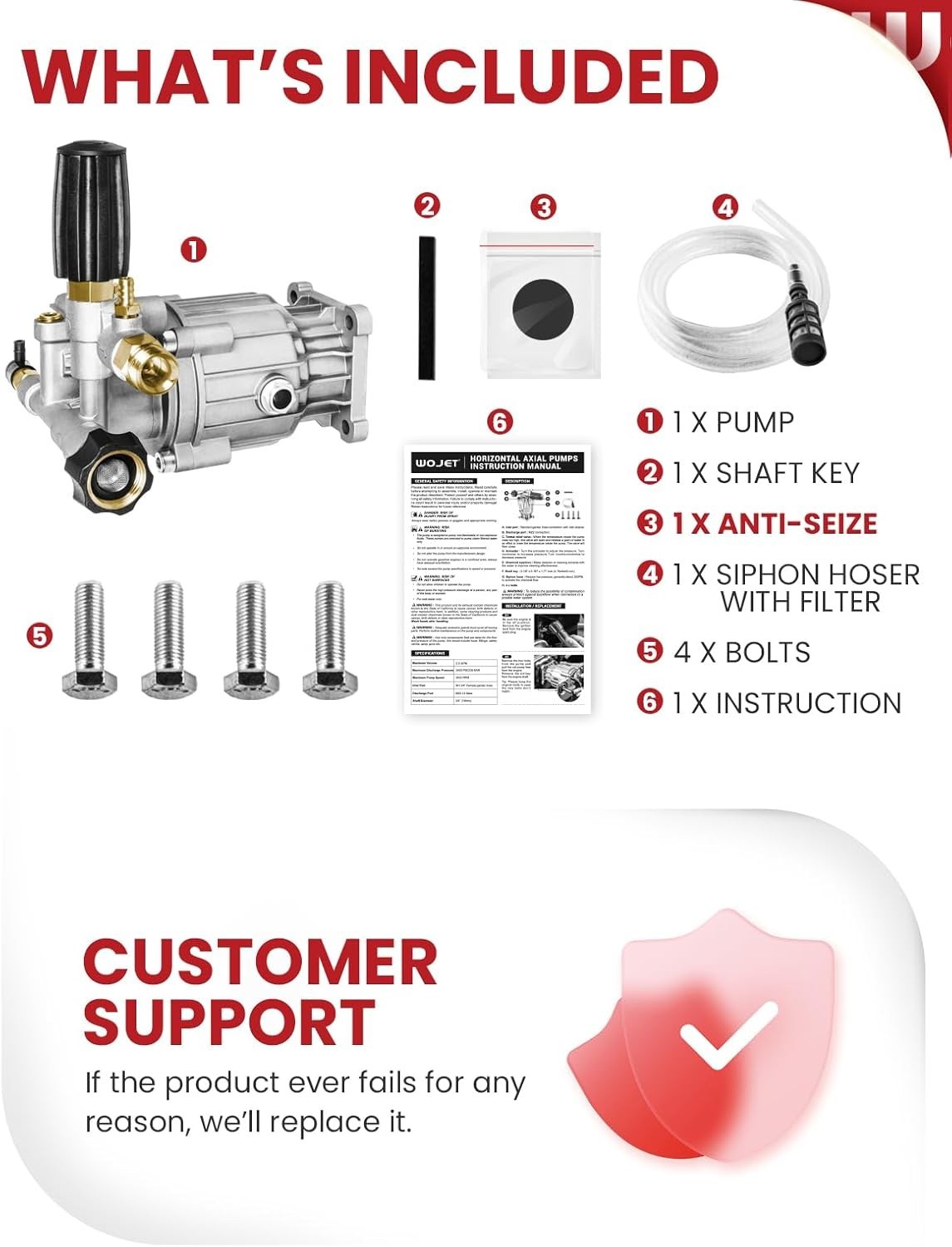 Self-Priming Horizontal Pump for Dewalt, Simpson – 3400PSI