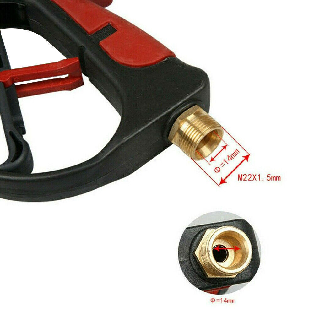 4000PSI High Pressure Power Washer Spray Gun Wand Lance Nozzle Tip Hose M22 14mm