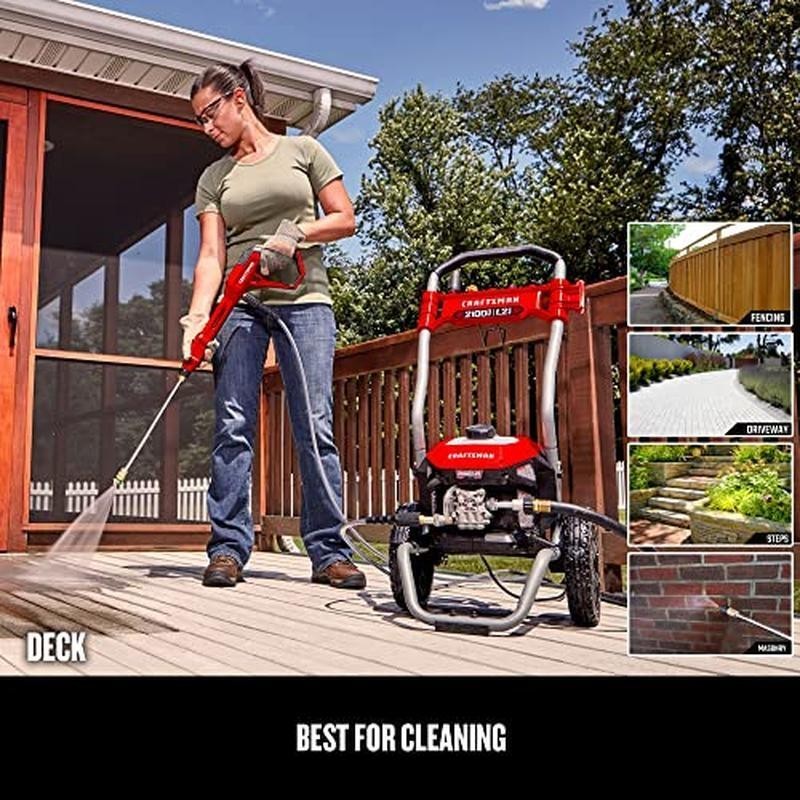 Electric Pressure Washer 2100 PSI 1.2 GPM Integrated Soap Tank Onboard Storage