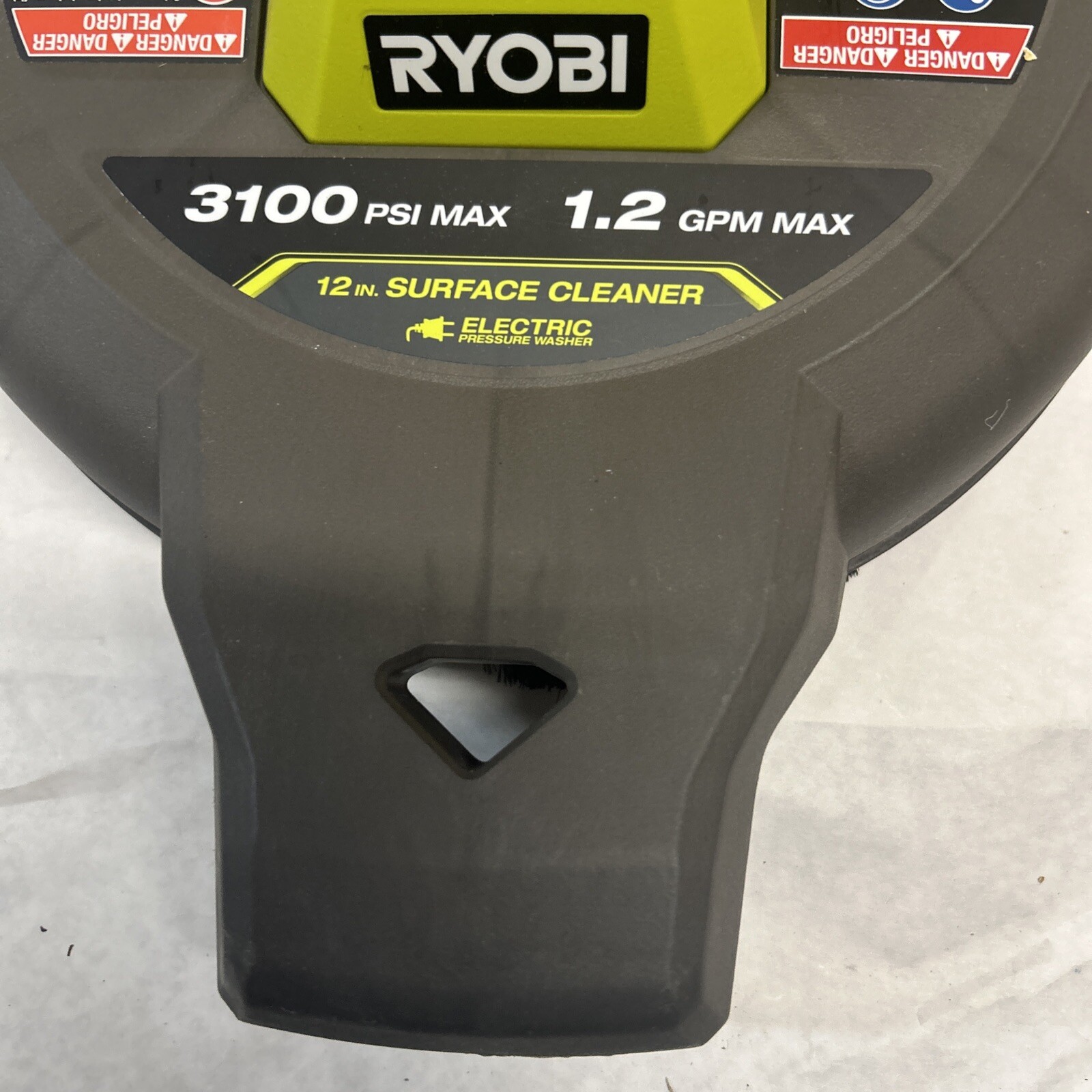 RYOBI 12 in. 3100 PSI Electric Pressure Washer Surface Cleaner with CasterB895