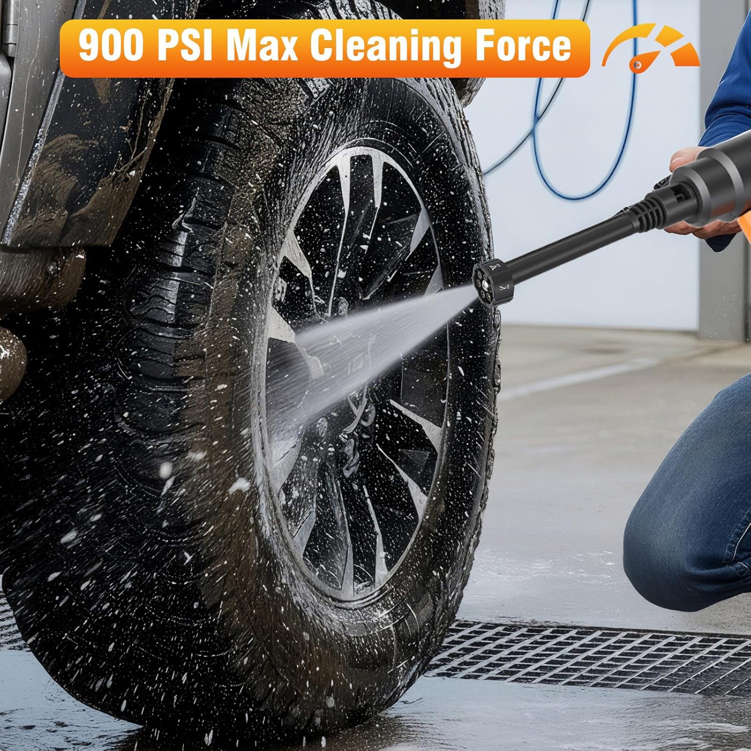 Portable Cordless Electric High Pressure Water Spray Gun Car Washer Cleaner Tool