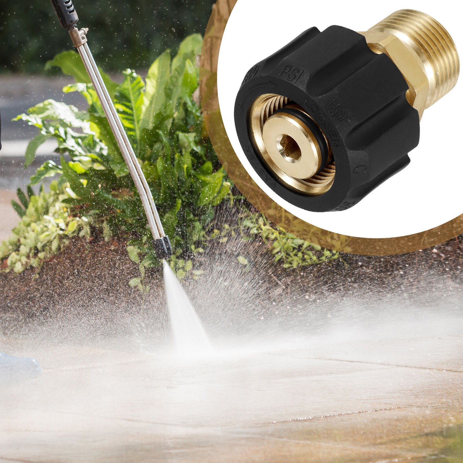 2-10x Pressure Washer Hose Adapter Brass M22 15mm Female to M22 14mm Male temzv