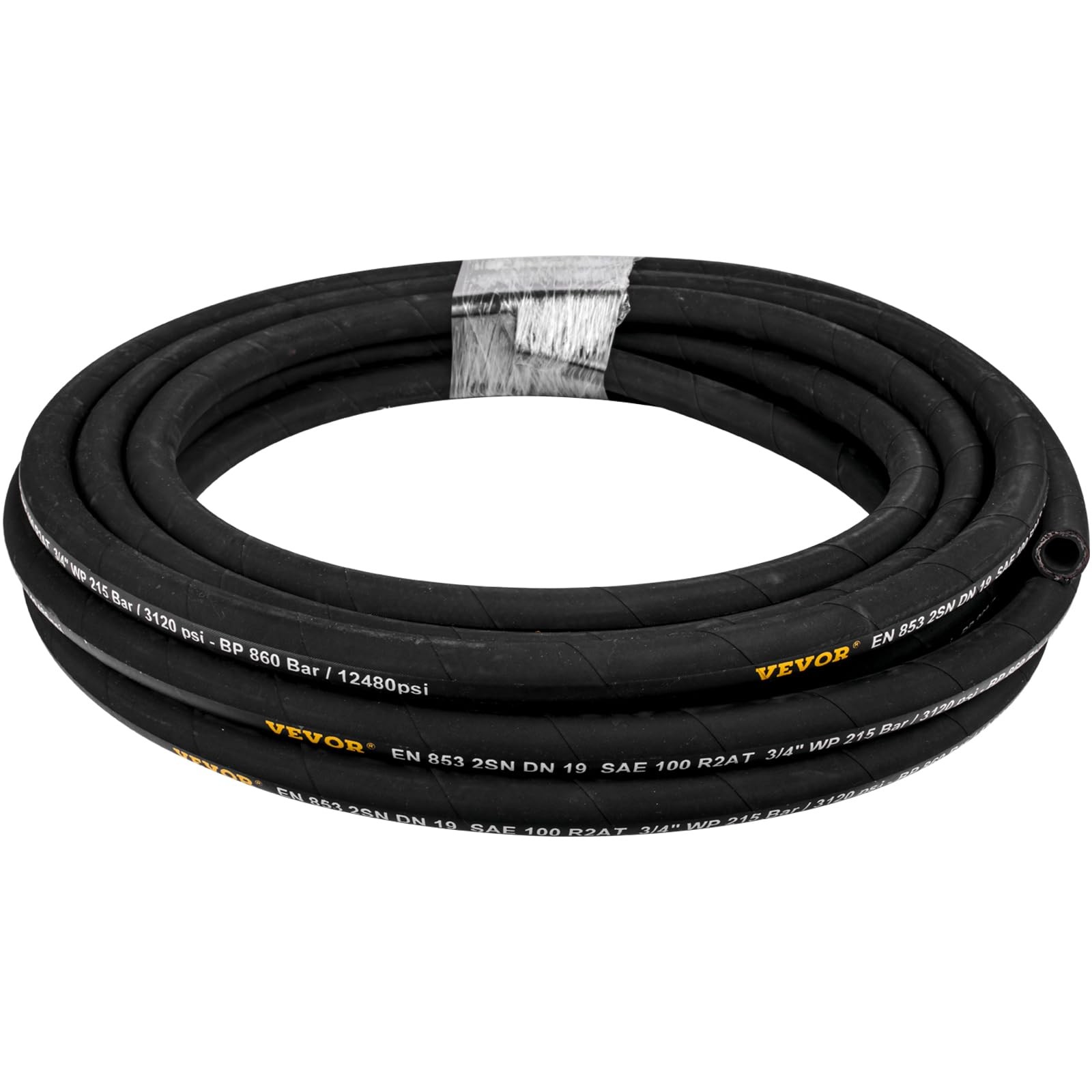 100ft Hydraulic Hose 1/4in ID High Pressure 5800 PSI Durable Flexible Rubber