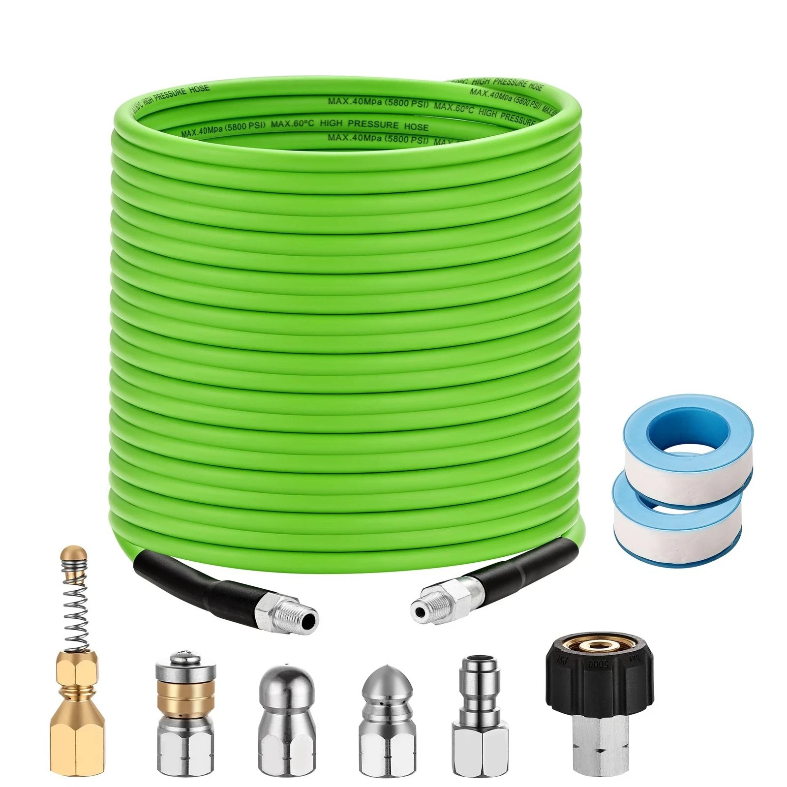 Selkie Pressure Washer Sewer Jetter Kit – 100ft X1/4 Hydro Drain Jetter Cleaner