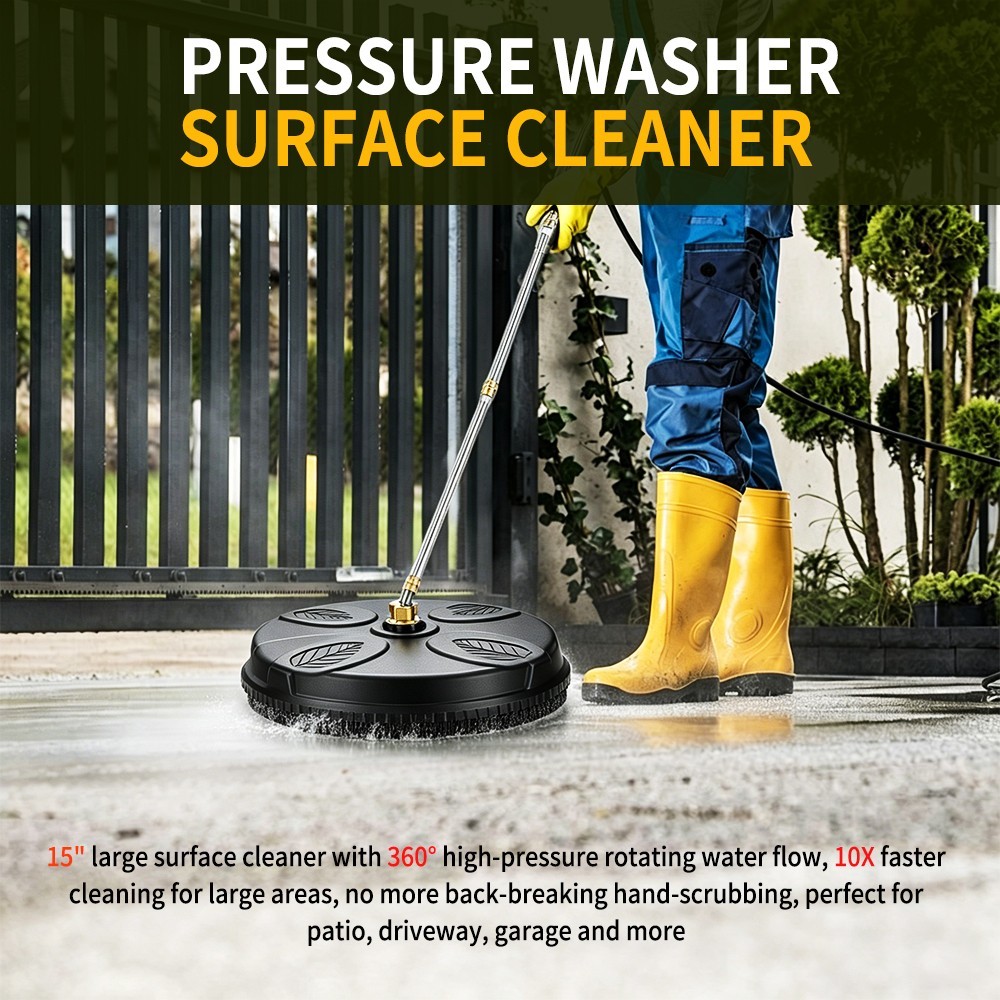 18″ Pressure Washer Surface Cleaner 4200PSI 8.0 GPM 120℉ Cleaning Attachment USA