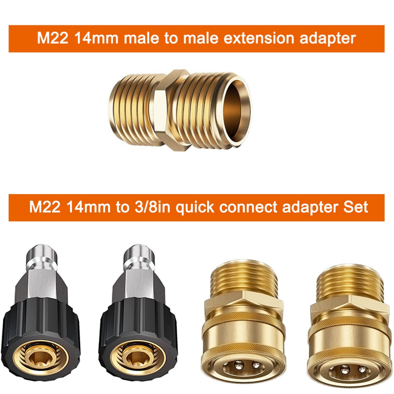 25FT 5800PSI Replacement High Pressure Power Washer Hose M22- 3/8″ Quick Connect