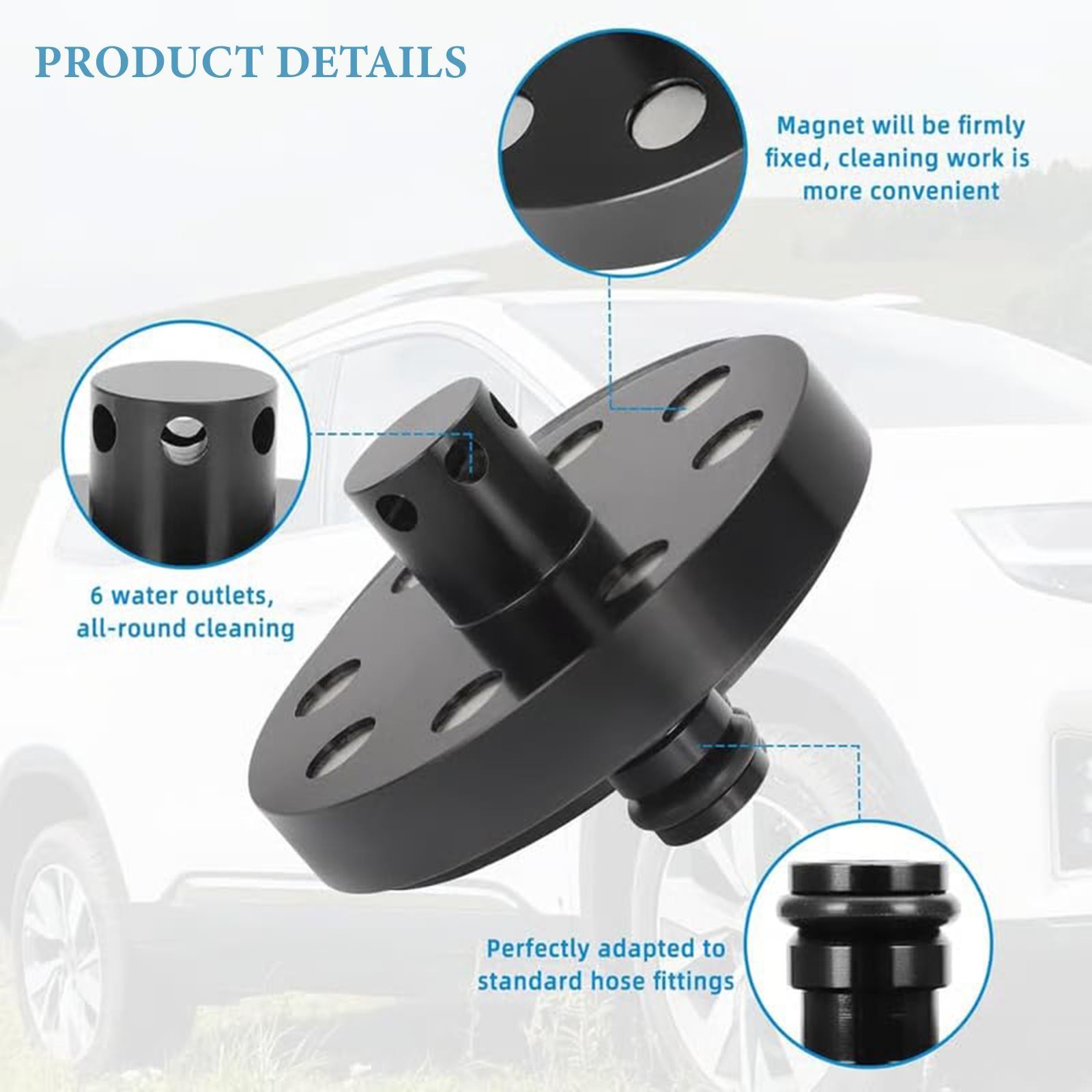 O Ring Chassis Cleaner Flusher with Water Outlet for Backyard Garage Deck