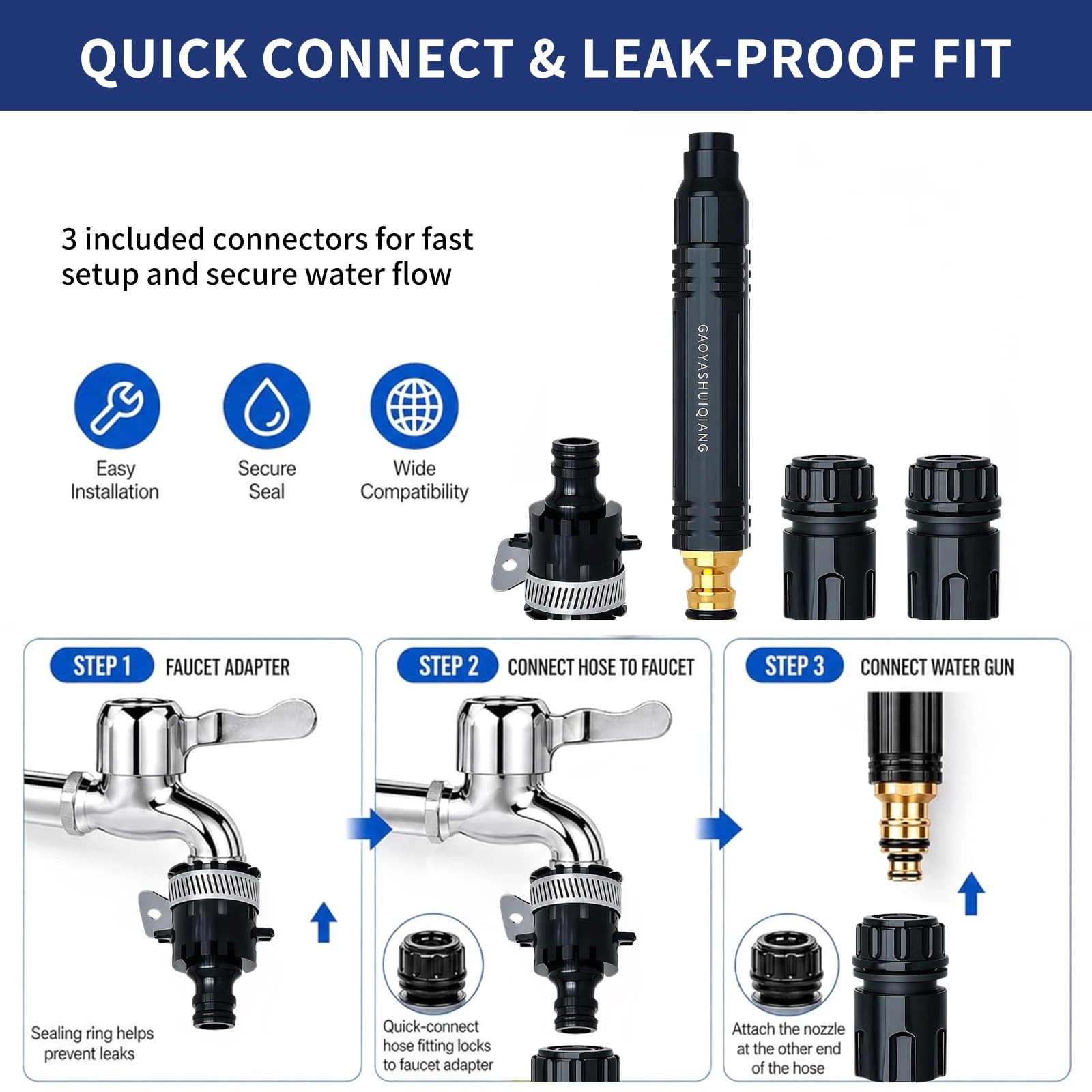 18 Pcs High Pressure Hose Nozzle, Heavy Duty Adjustable Twist Hose Nozzle Jet…