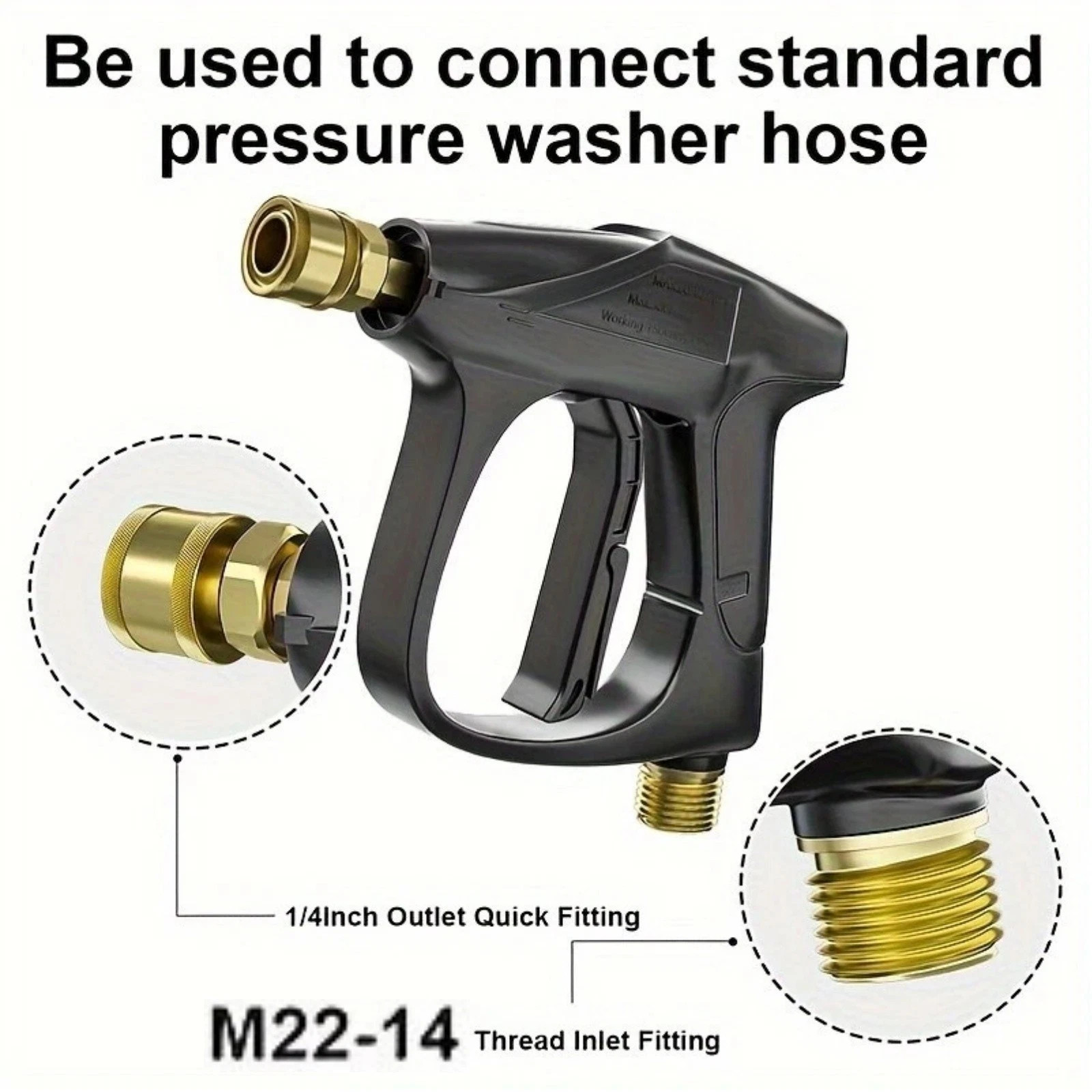 Pressure Washer Gun 1/4″ Car Wash Soap Lance Cannon Spray Jet Bottle Snow Foam
