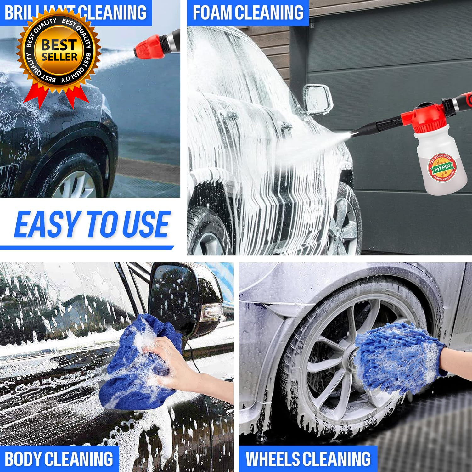New Rotary Dial 16 in 1 Car Wash Foam Foam Cannon Adjustable Hose Wash Sprayer