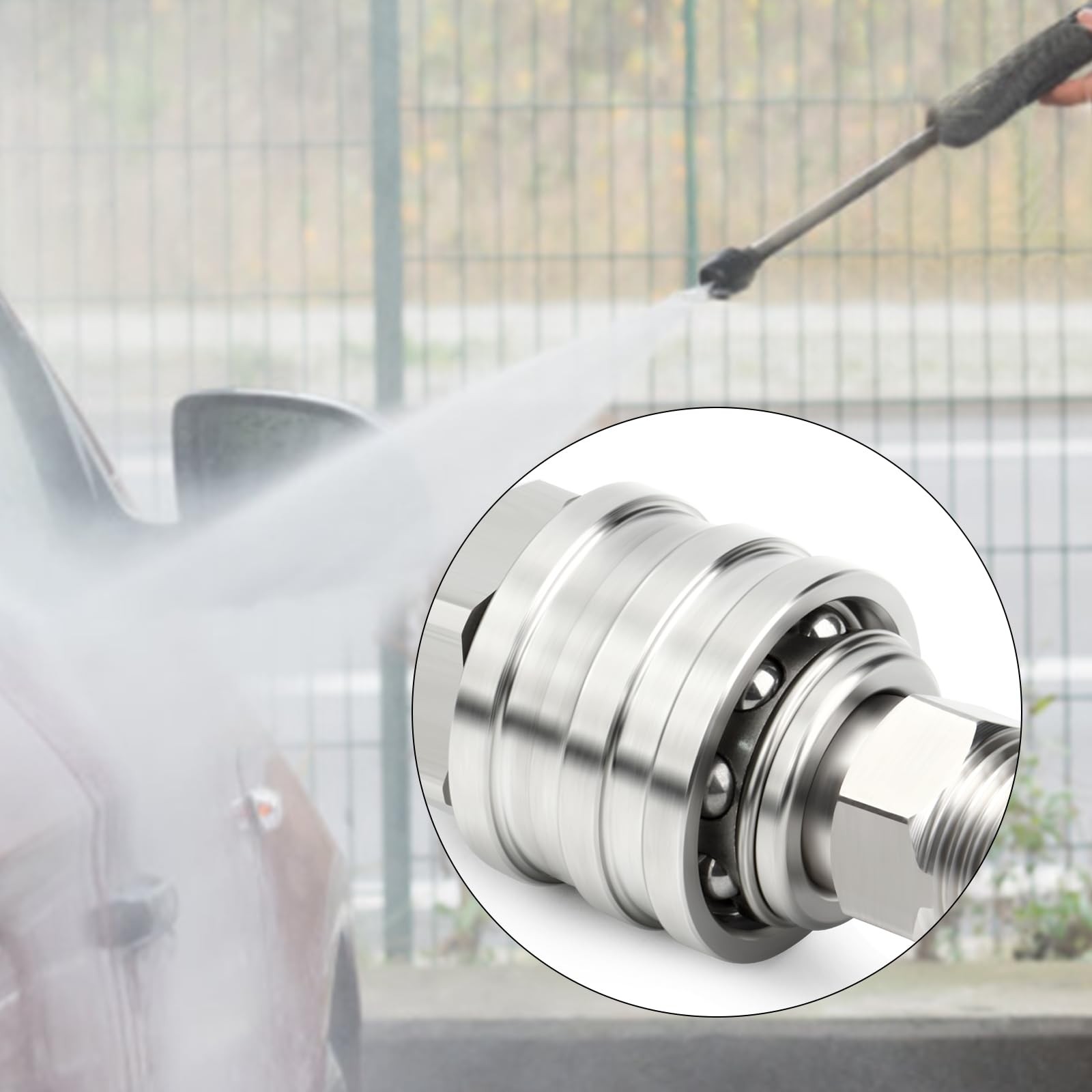 6PCS 304 Stainless Steel 1/4″ Female NPT High Pressure Washer Quick Connect C…