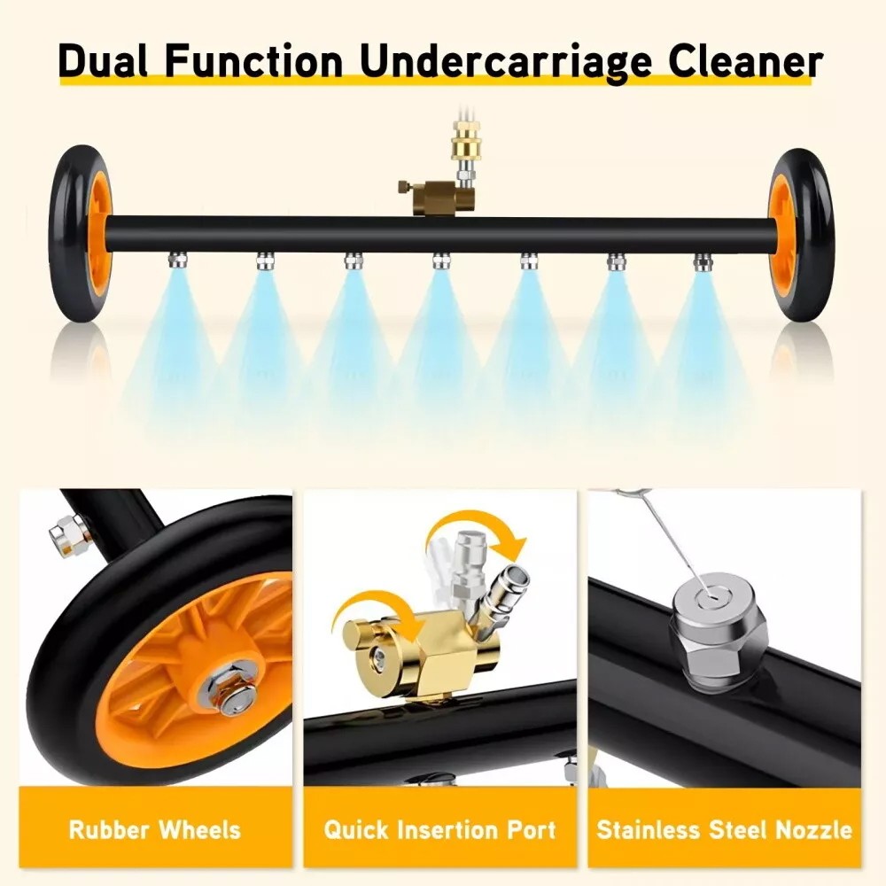Pressure Power Washer Undercarriage Under Car Cleaner 24″ 4000 PSI Water Broom