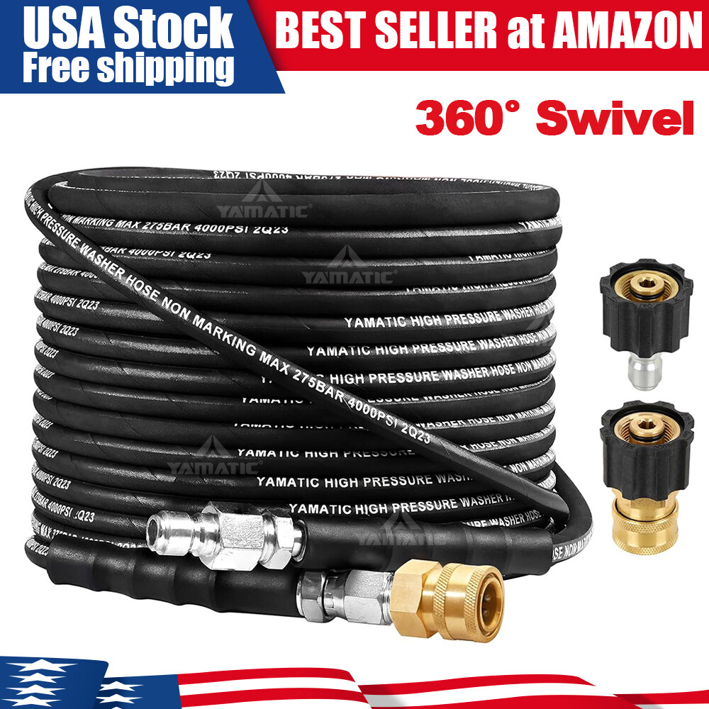 YAMATIC 4000 PSI 1/4″ Pressure Washer Hose Kink-Wear for Hot Water