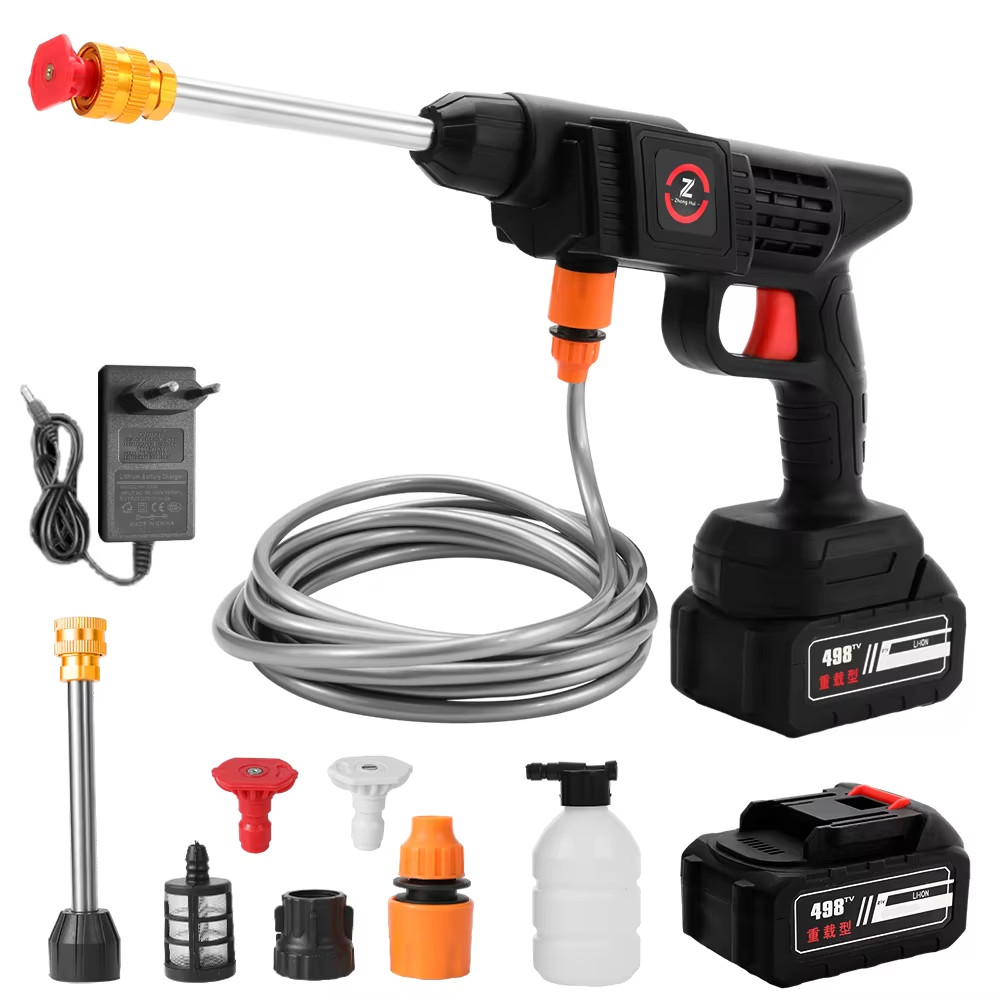 600W Cordless Car Pressure Washer Water Gun 24000rpm High Power Jet Wash Cleaner