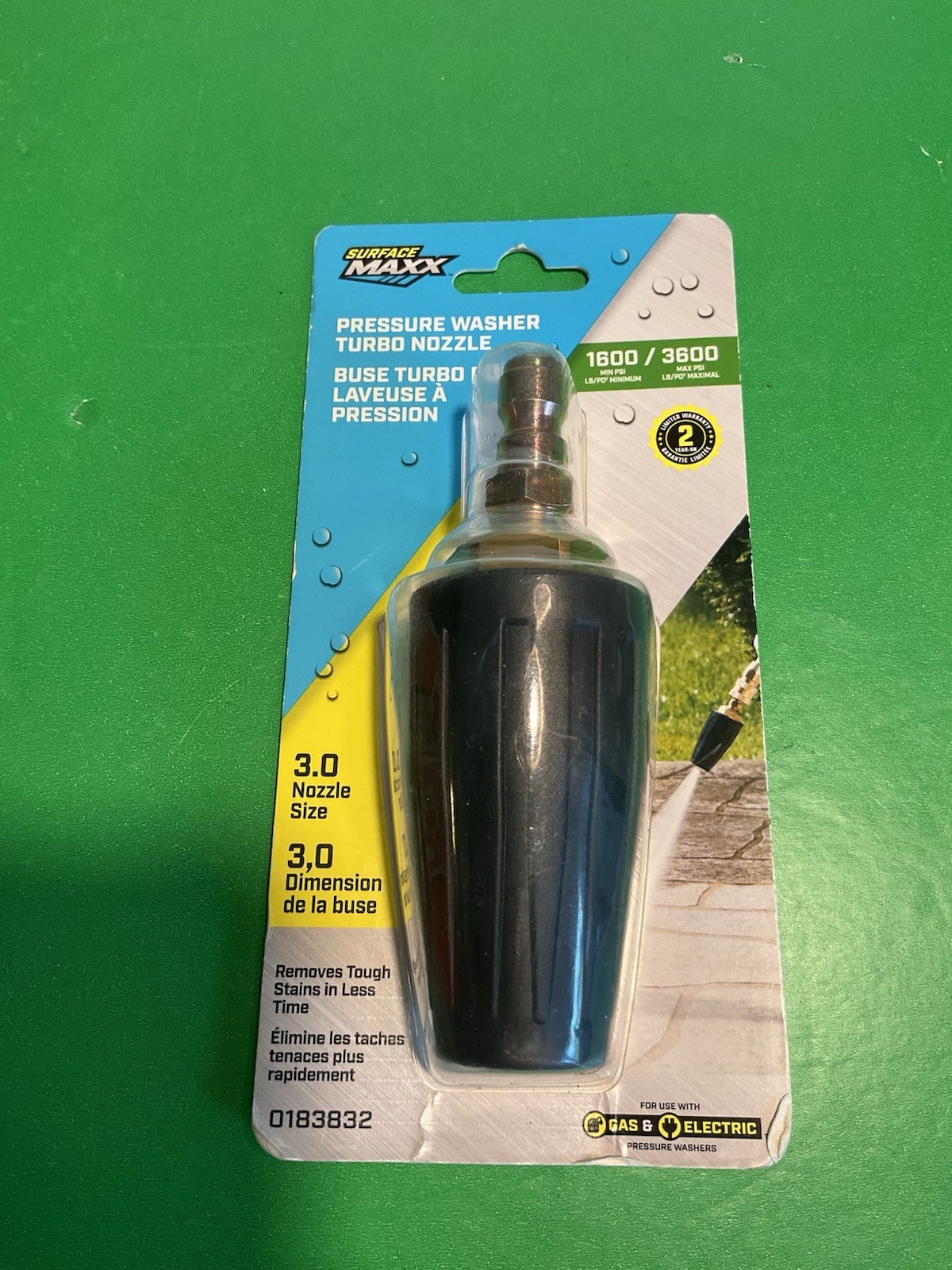 Surface Maxx Turbo Nozzle 1600- 3600 PSI Pressure Washer Nozzle -new