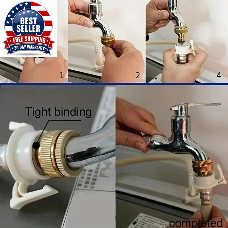 Brass Faucet Tap Connector Mixer Hose Adaptor Quick Connecter 1/2 3/4 Copper Hos