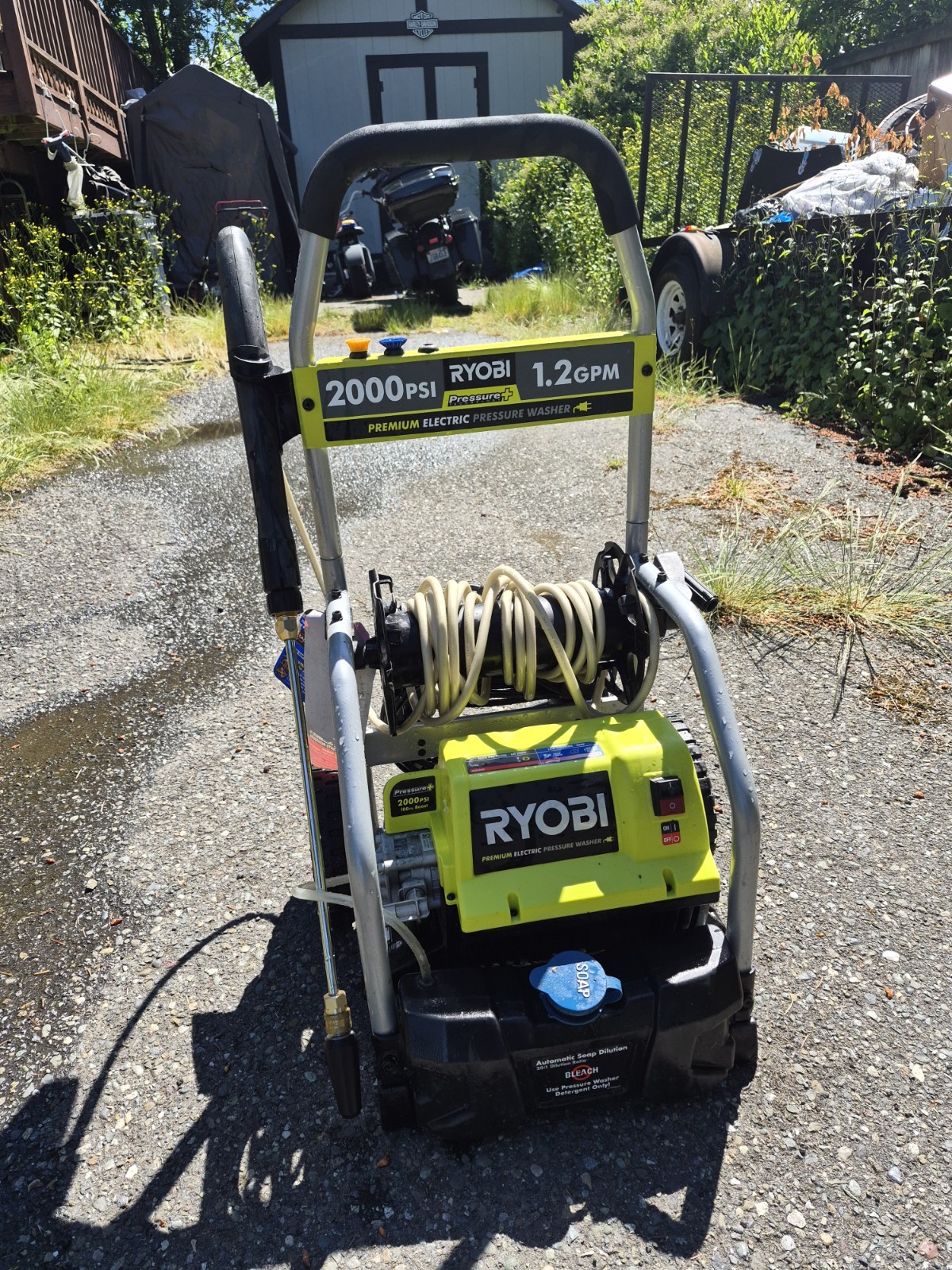 Ryobi 2000 PSI 1.2 GPM Corded Electric Pressure Washer w/ Hose Spray Gun