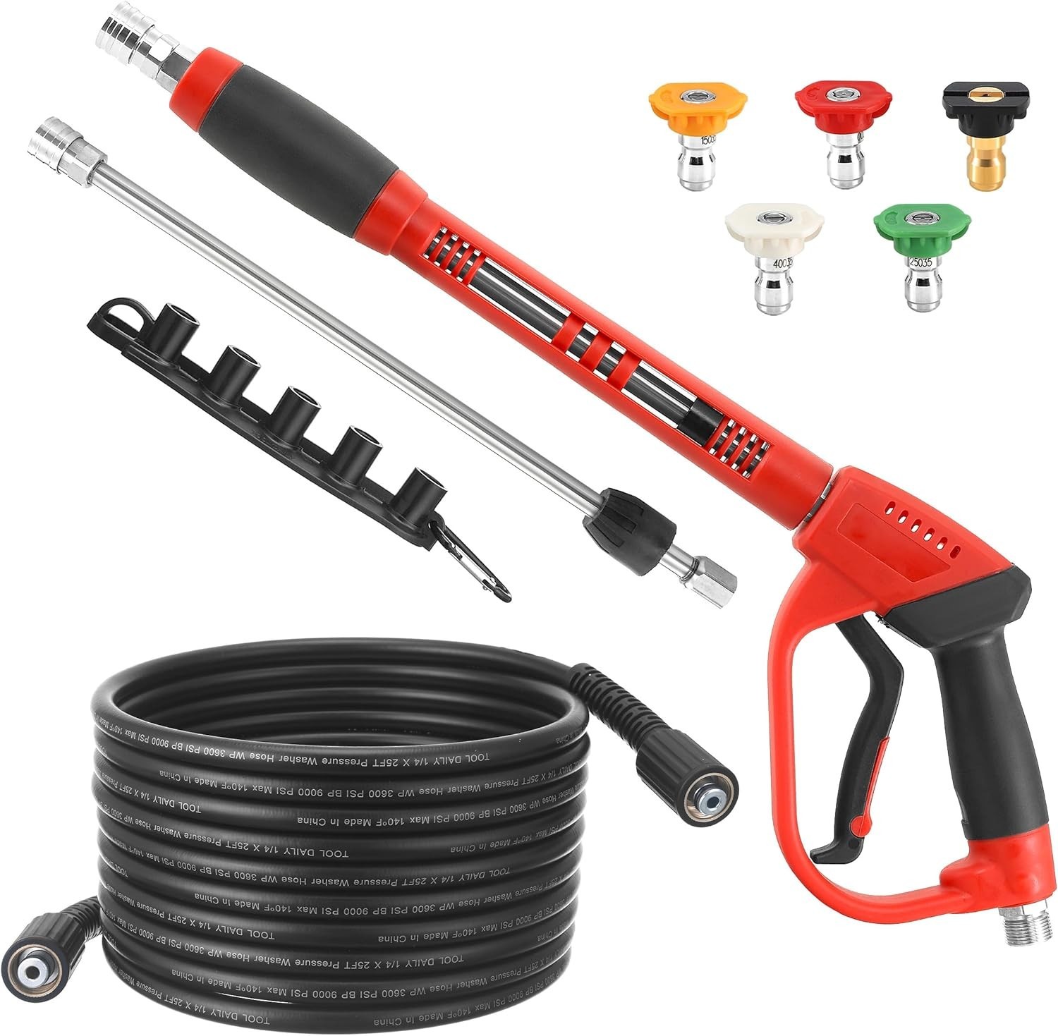 Pressure Washer Gun and Hose Kit, 25 FT Power Washer Hose and Replacement Wan…