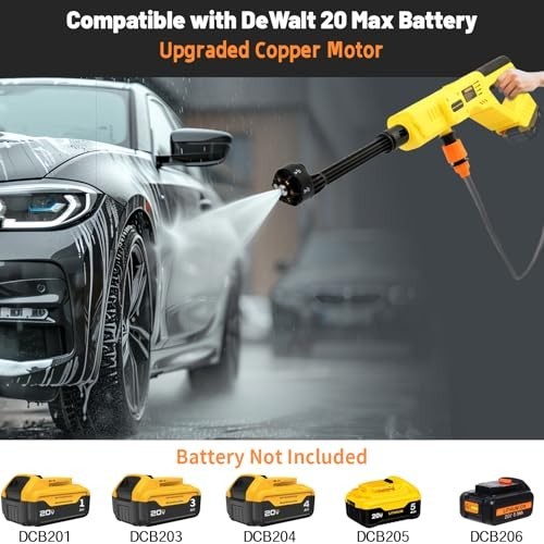 Cordless Portable Washer for Dewalt 20V Battery, 1000 PSI Portable Handheld Wash