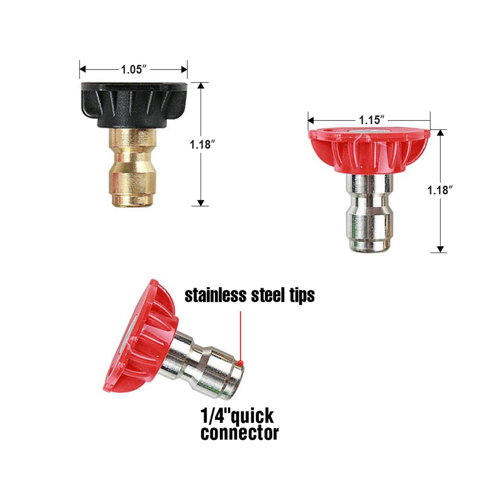 Power Pressure Washer Tips 5-piece Nozzle Set Quick Connect 4,500 PSI / 2.5 GPM