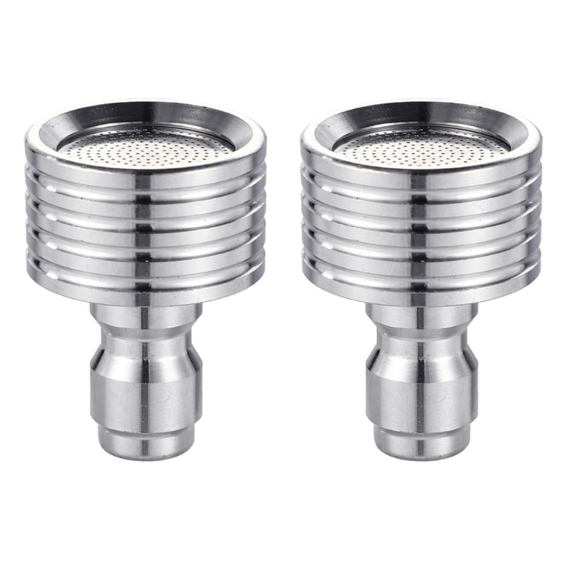 2Pcs Stainless Steel Shower 1/4inch Quick Connection Wash Car Garden Cleaning
