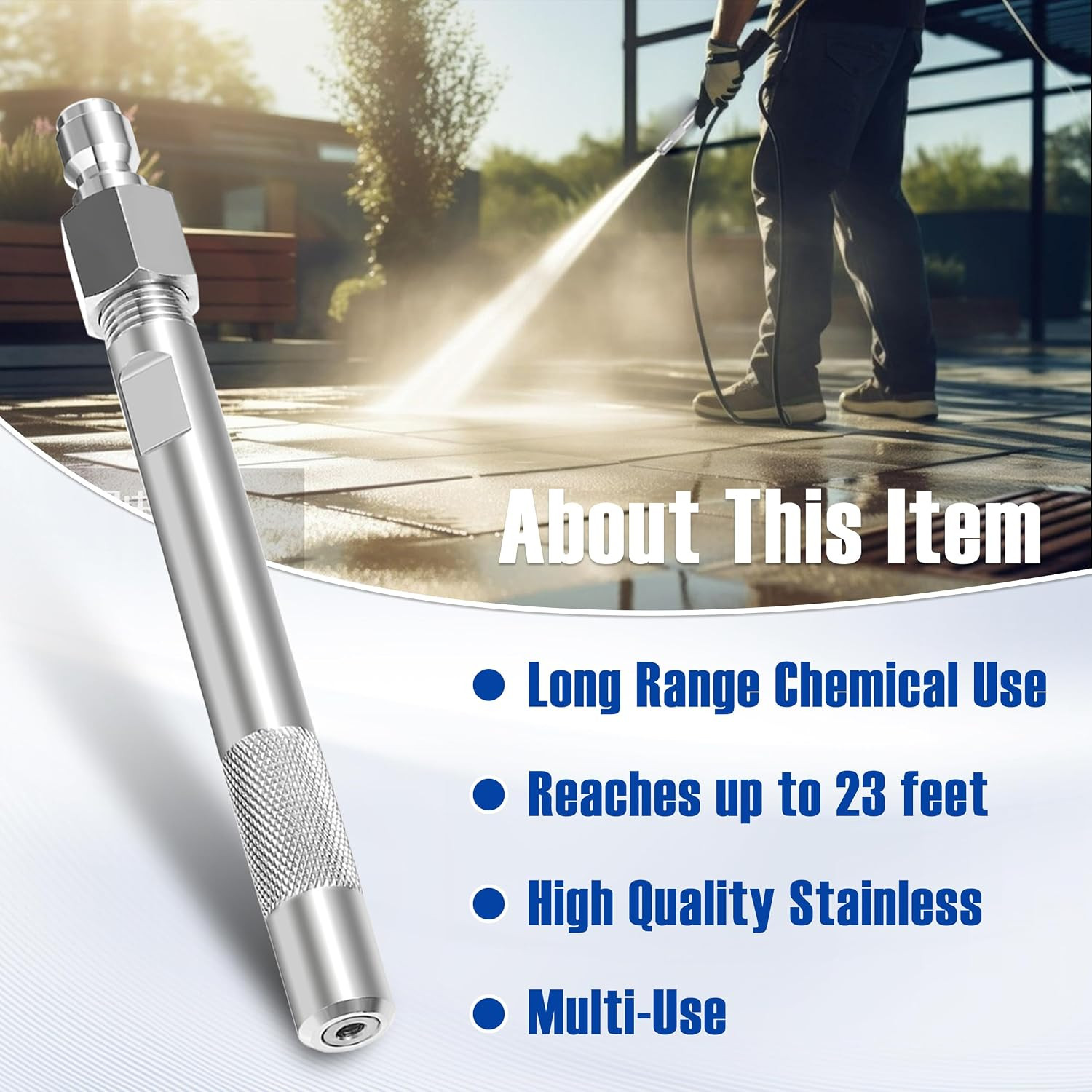 Pressure Washer Long Range Chemical Nozzle, Shooter Tip for Pressure Washer, Lon