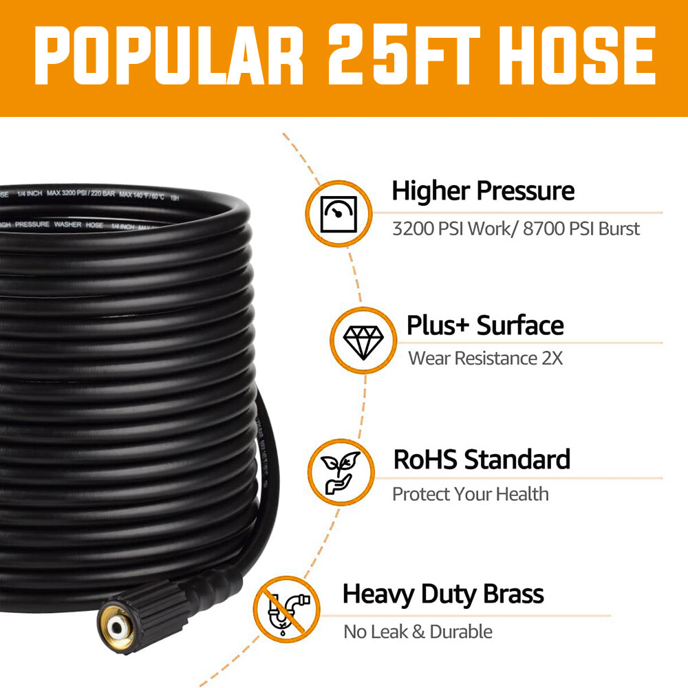 YAMATIC 4000 psi Pressure Washer Gun and 3200 psi Hose Kink Resistant Heavy Duty