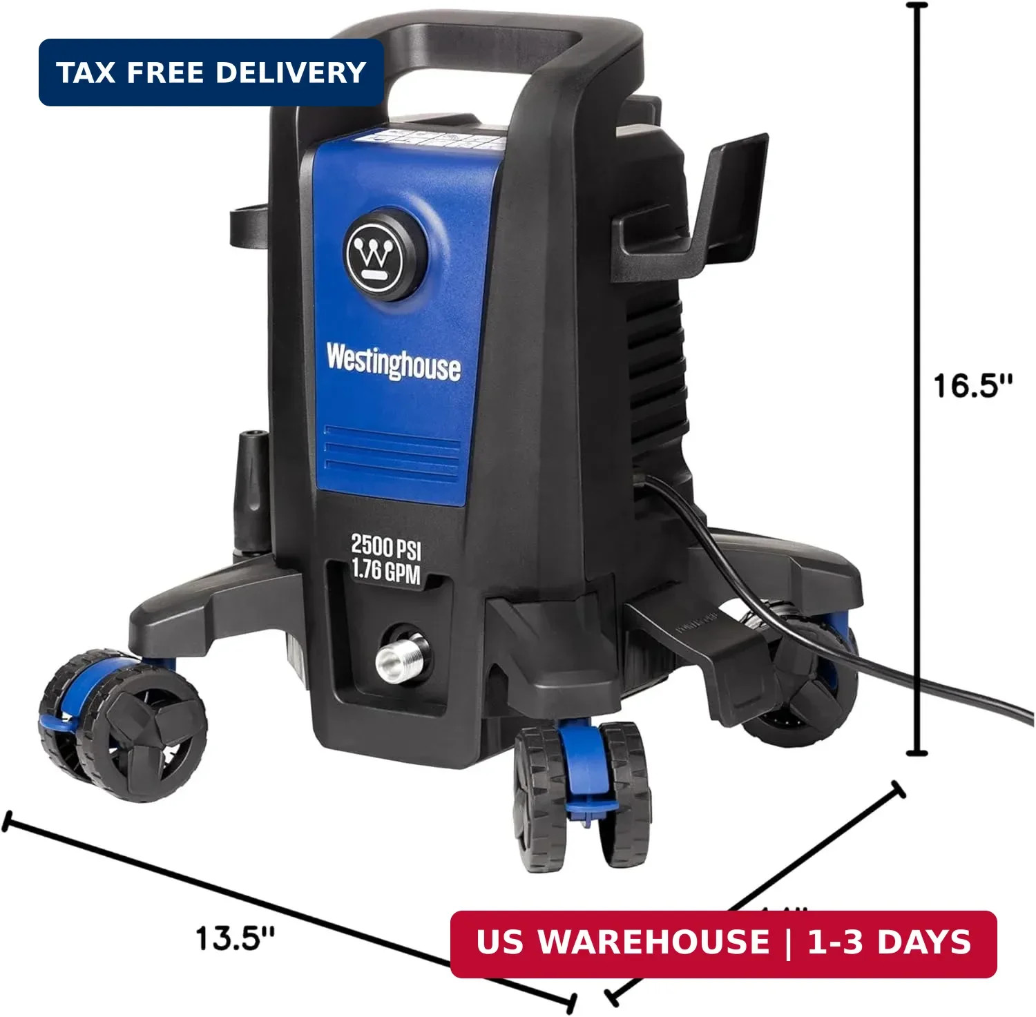 Westinghouse ePX3500 Electric Pressure Washer, 2500 Max PSI 1.76 Max GPM with An