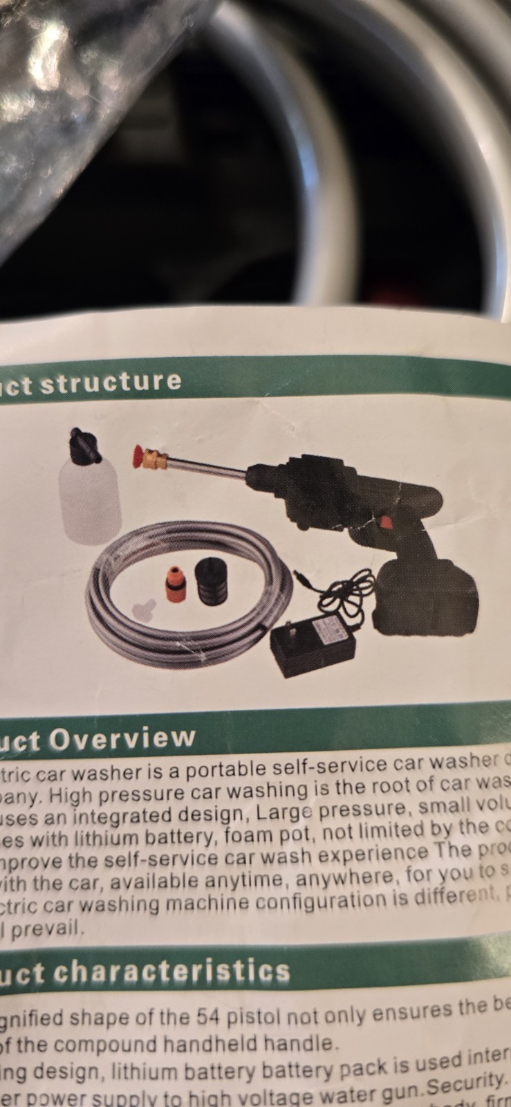 21V Cordless Cold Water Pressure Washer, Battery, Charger, Hose, Foam Pot, Black