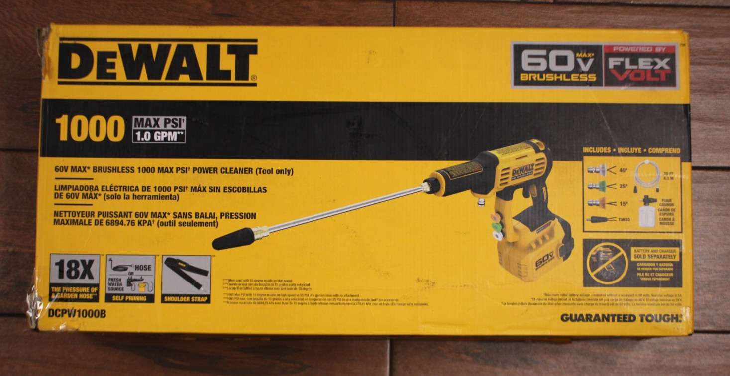 (RI3) DeWalt DCPW1000B 60V FLEXVOLT 1000 PSI Cordless Pressure Washer (Tool Only