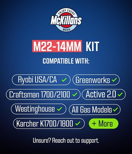 ® 2025 Automatic M22-14mm Pressure Washer Quick Connect Kit – M22 to 3/8 Quic…