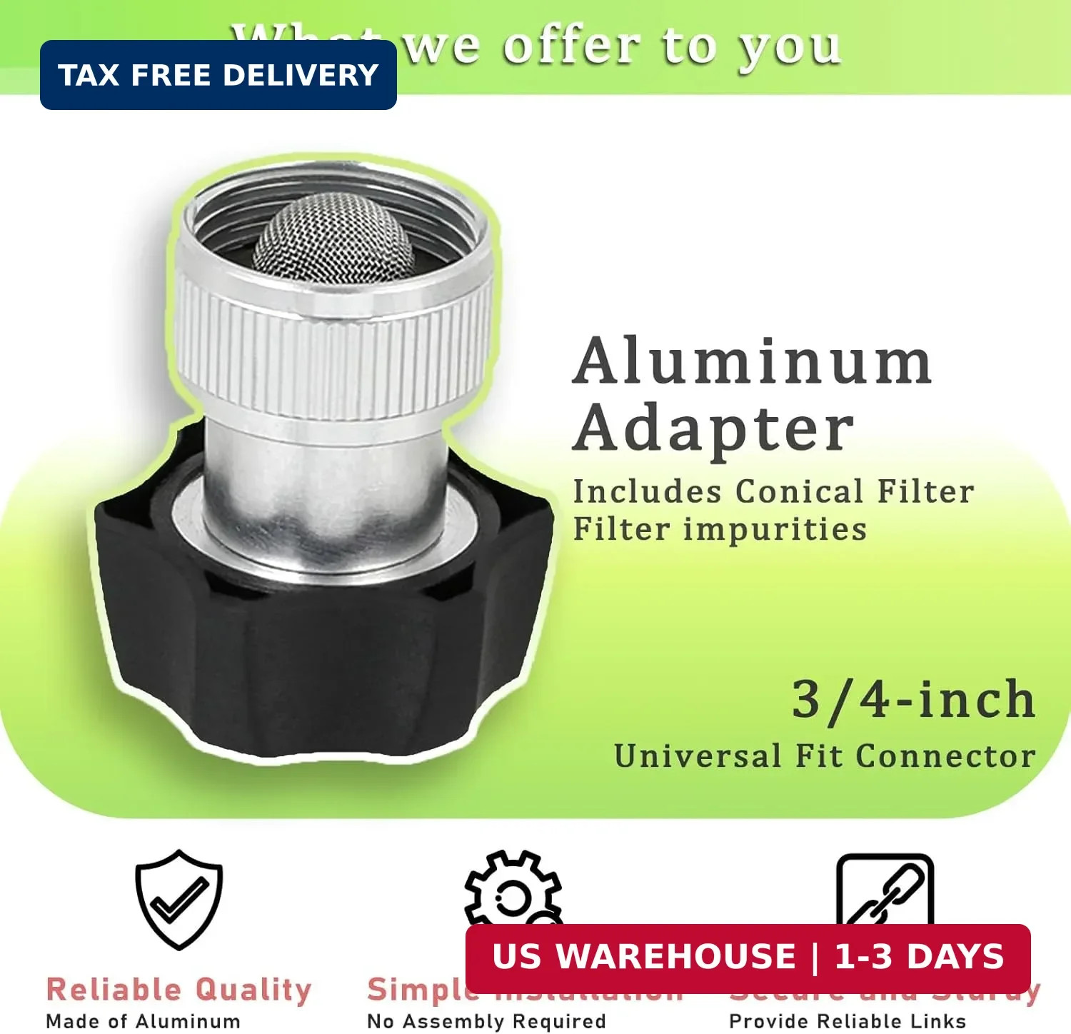 Electric Pressure Washer Coupler, Garden Hose Adapter,3/4inch Pressure Washer Me