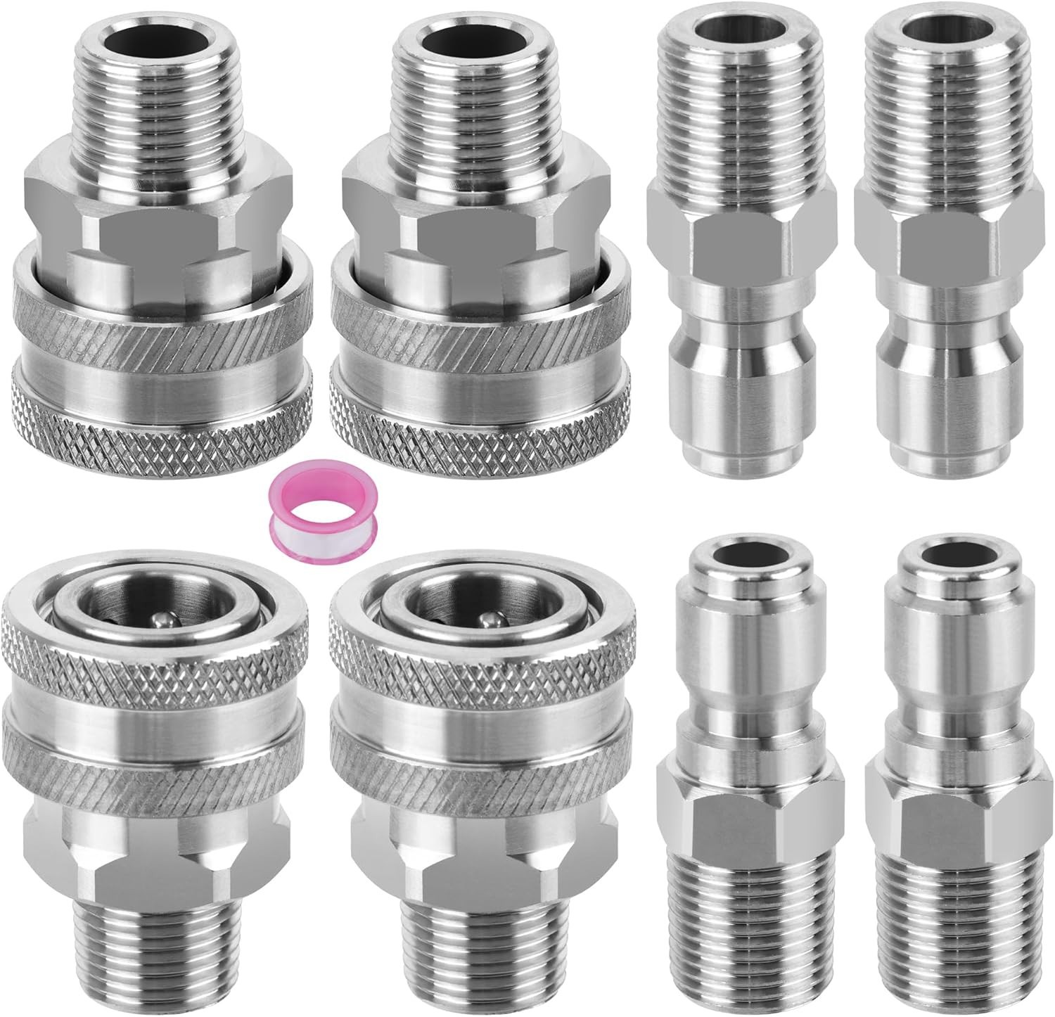 3/8 Quick Pressure Washer Quick Connect Kit,Stainless Steel- 8 Pcs Professional