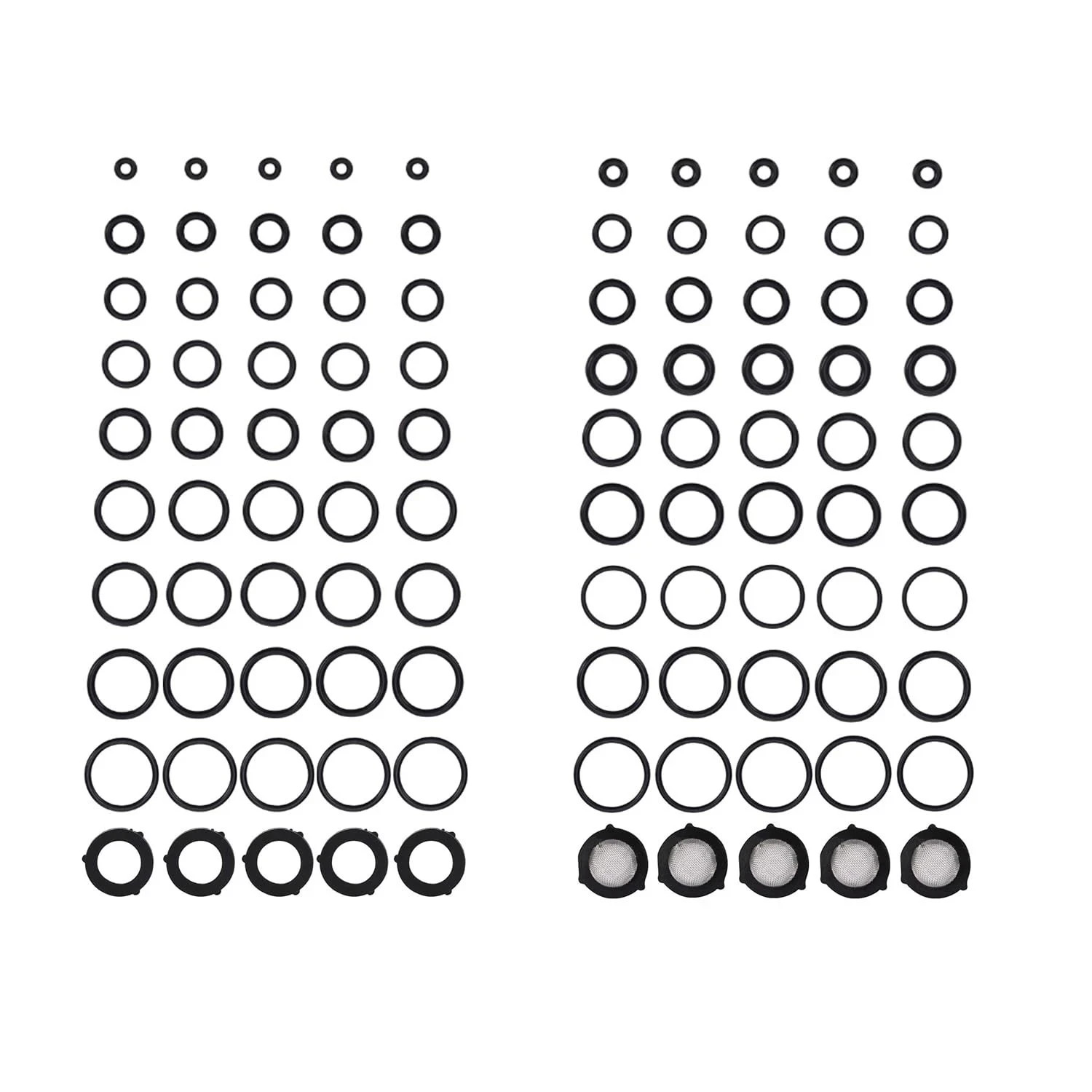 100 Pieces 18 Sizes Pressure Washer O Rings Kit for Pump Hose Wand Couple New