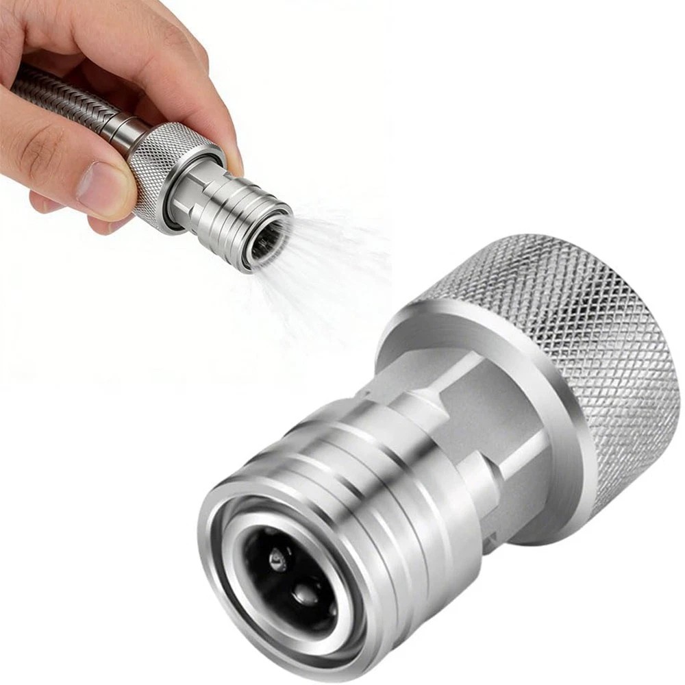 2/4Garden Hose to Pressure Washer Adapter, 3/4″ GHT to 1/4″ Quick Connect Stainl