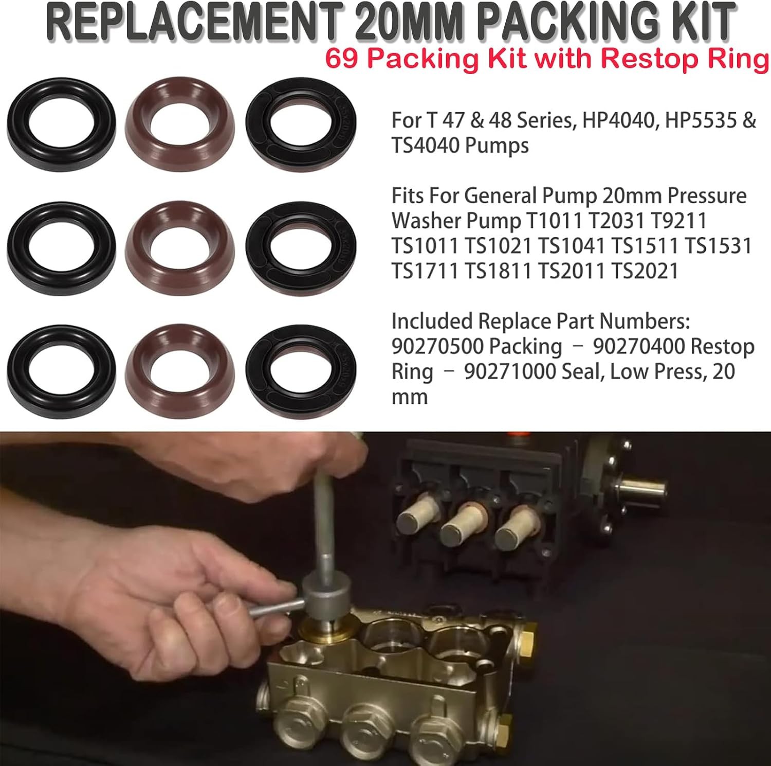 Pump Part K69 Packing Seal Repair Kit for T 47 48 Series, HP4040 HP5535 TS4040