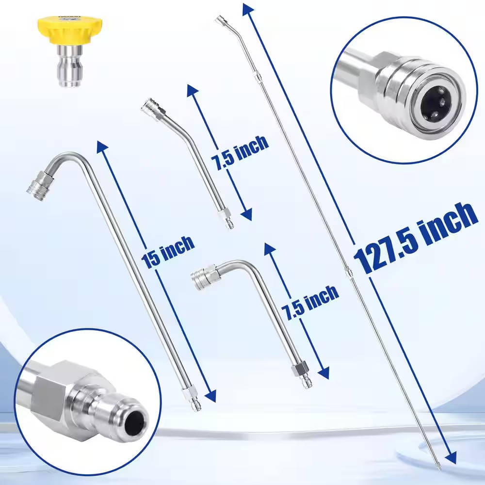 120 In. 1/4 In. Quick Connect Roof Gutter Pressure Washer Extension Wand, Pressu