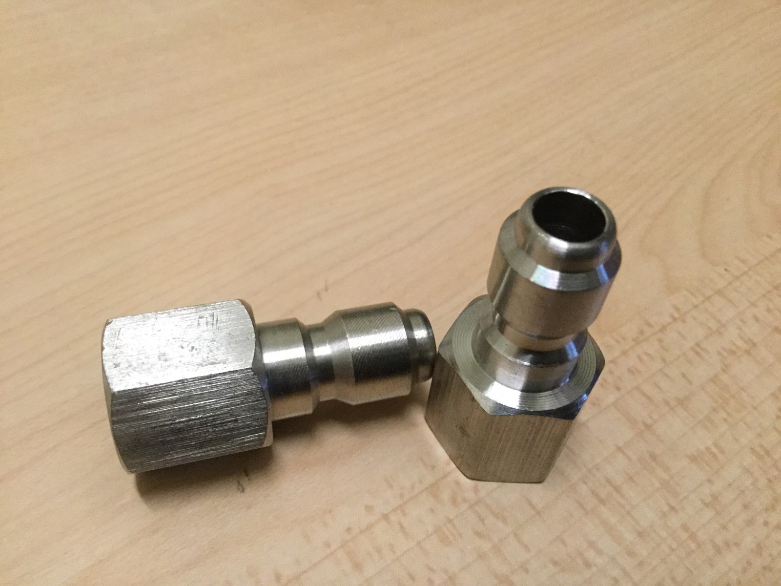 (2) Stainless Steel Power Pressure Washer 1/4″ FPT Quick Connect Plug Connector