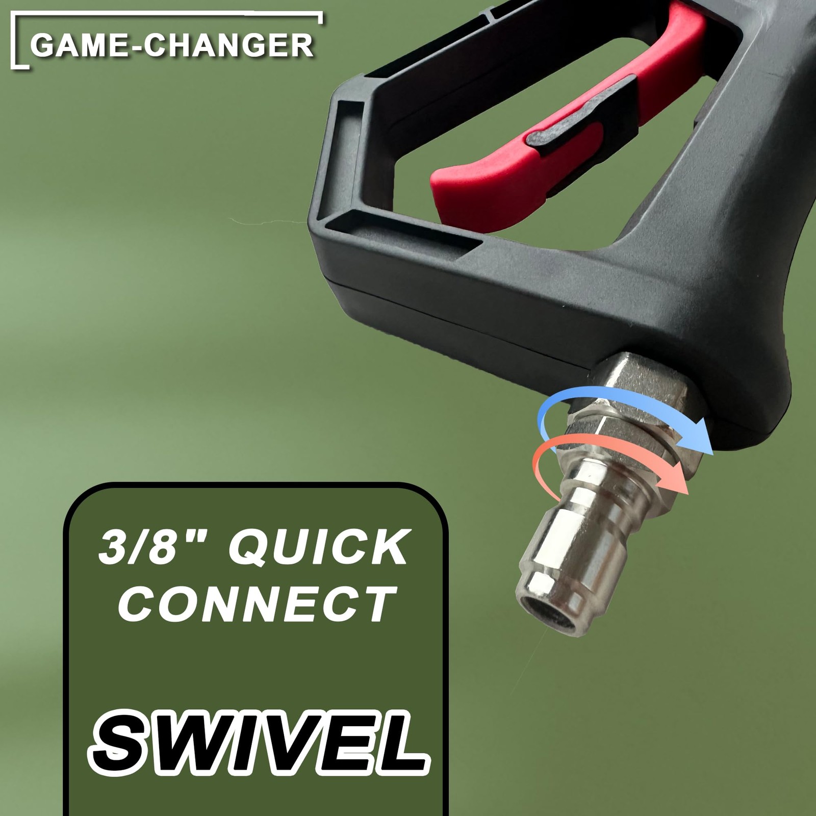 Short Pressure Washer Gun with Swivel, 1/4″ Automatic Quick Connector Power W…