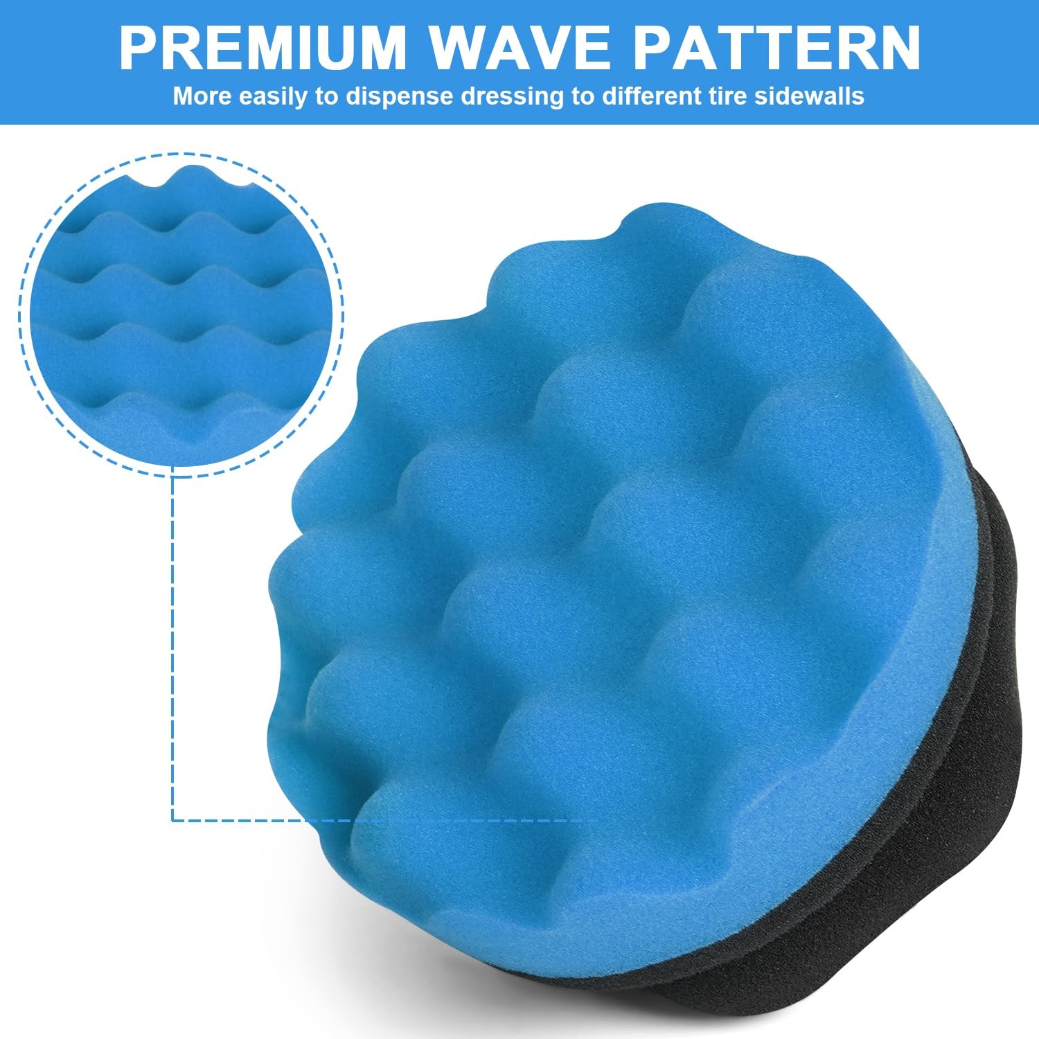 Large Tire Shine Applicator Pads 2 Pack Reusable Car Cleaning Tools