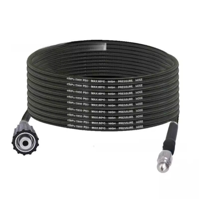 Standard 15m Tall Pressure Drain Hose PVC Flexible 7 Nozzle Cleaning Set