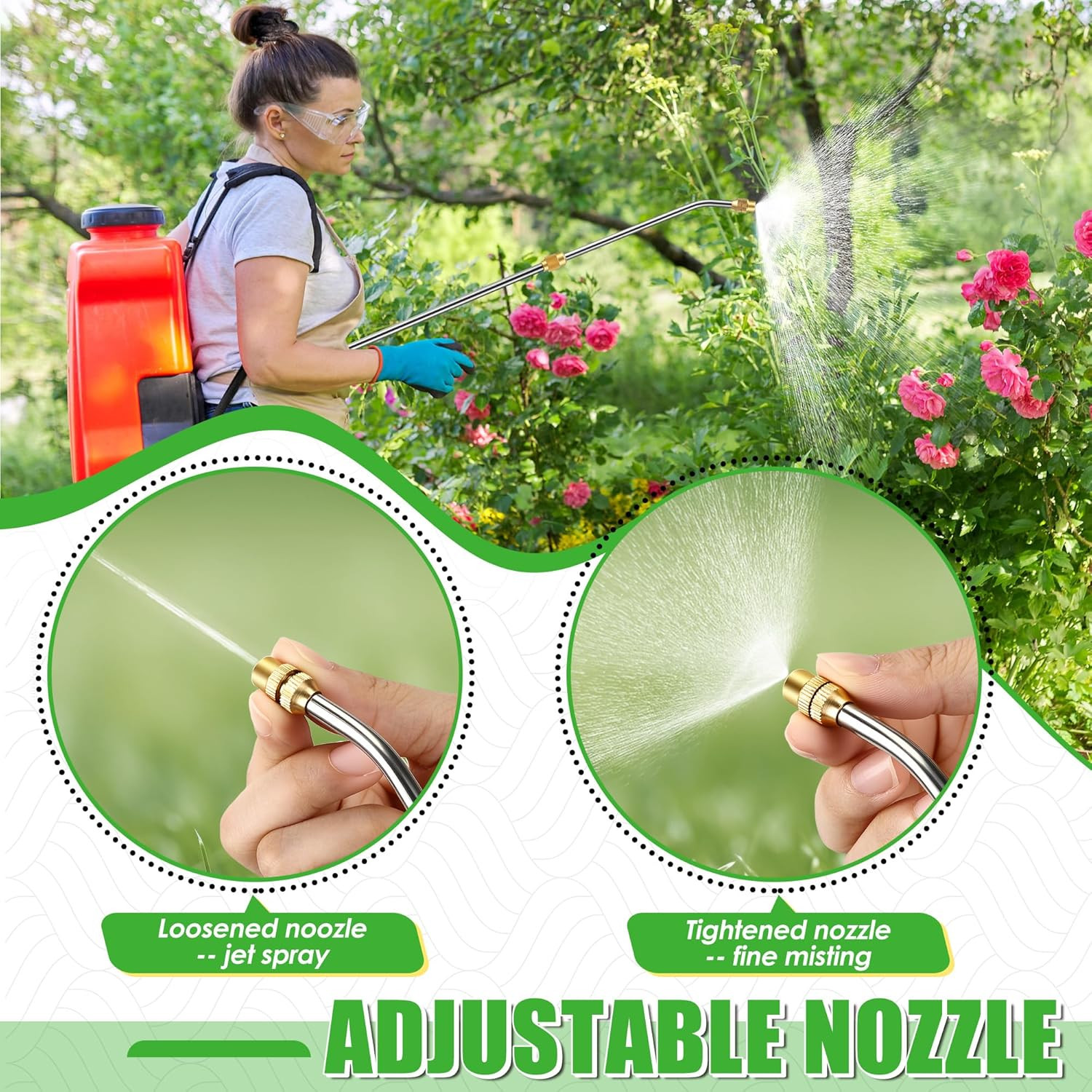Pump Action Pressure Sprayer Wand Universal, Retractable 24″ Stainless Steel Rep