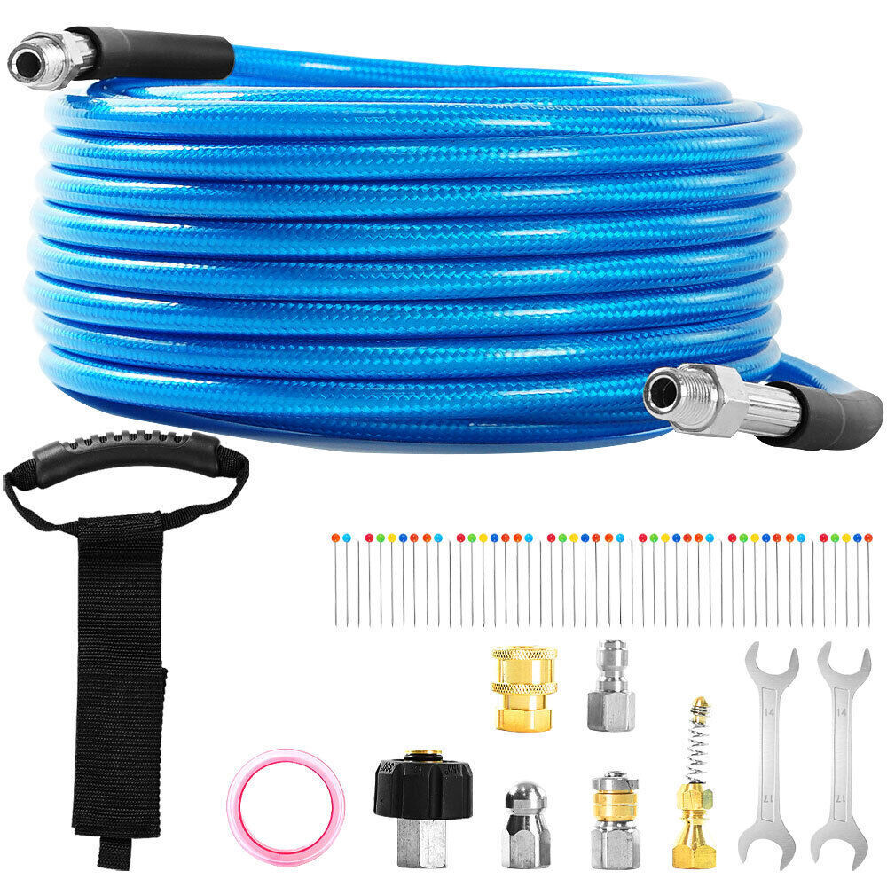 5800PSI Sewer Jetter Kit for Pressure Washer 1/4″M-NPT Drain Cleaner Hose