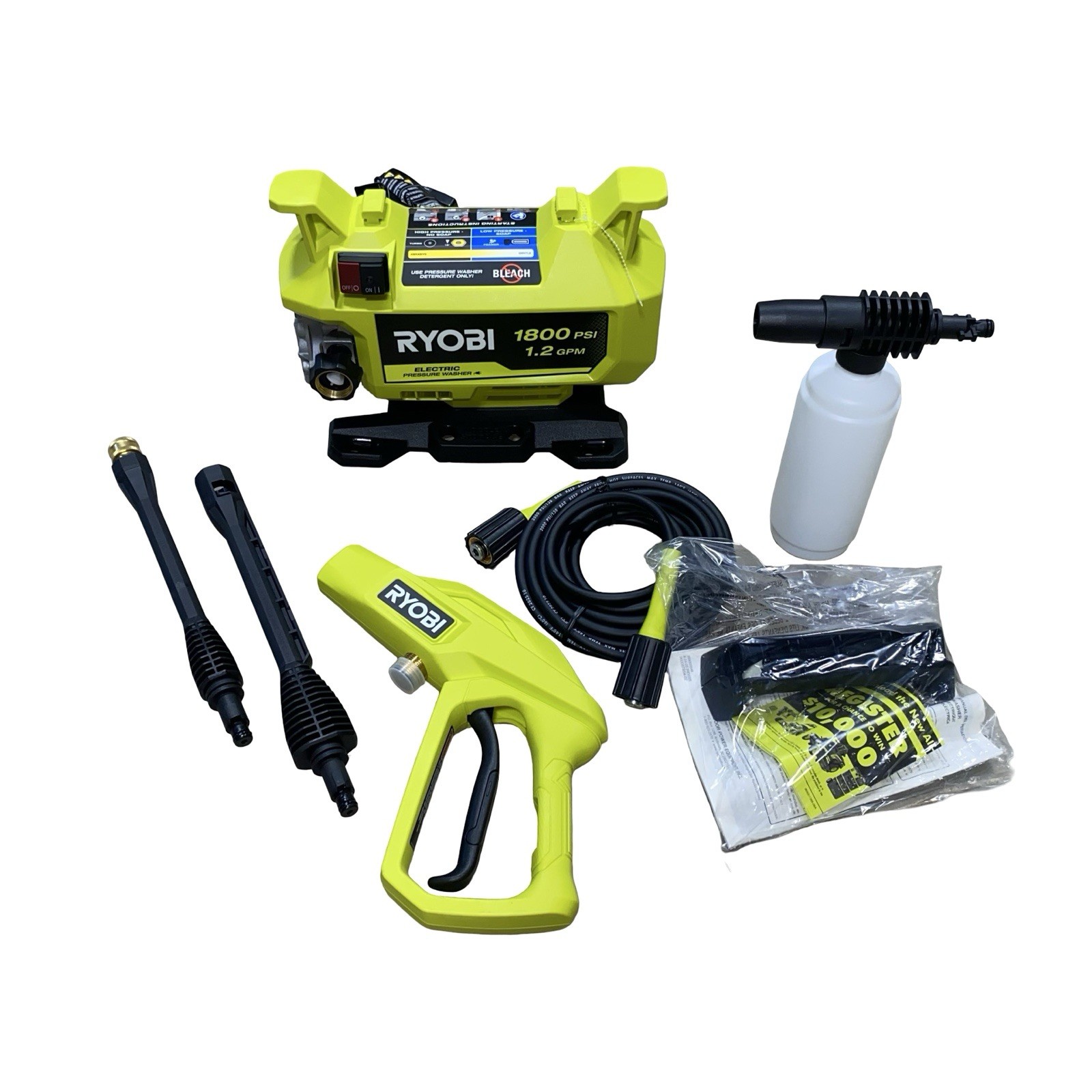 RYOBI 1800 PSI 1.2 GPM Cold Water Corded Electric Pressure Washer RY141803
