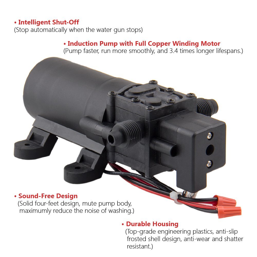 12V High Pressure Water Pump Gun Car Washer Portable Wash Electric Self-Priming
