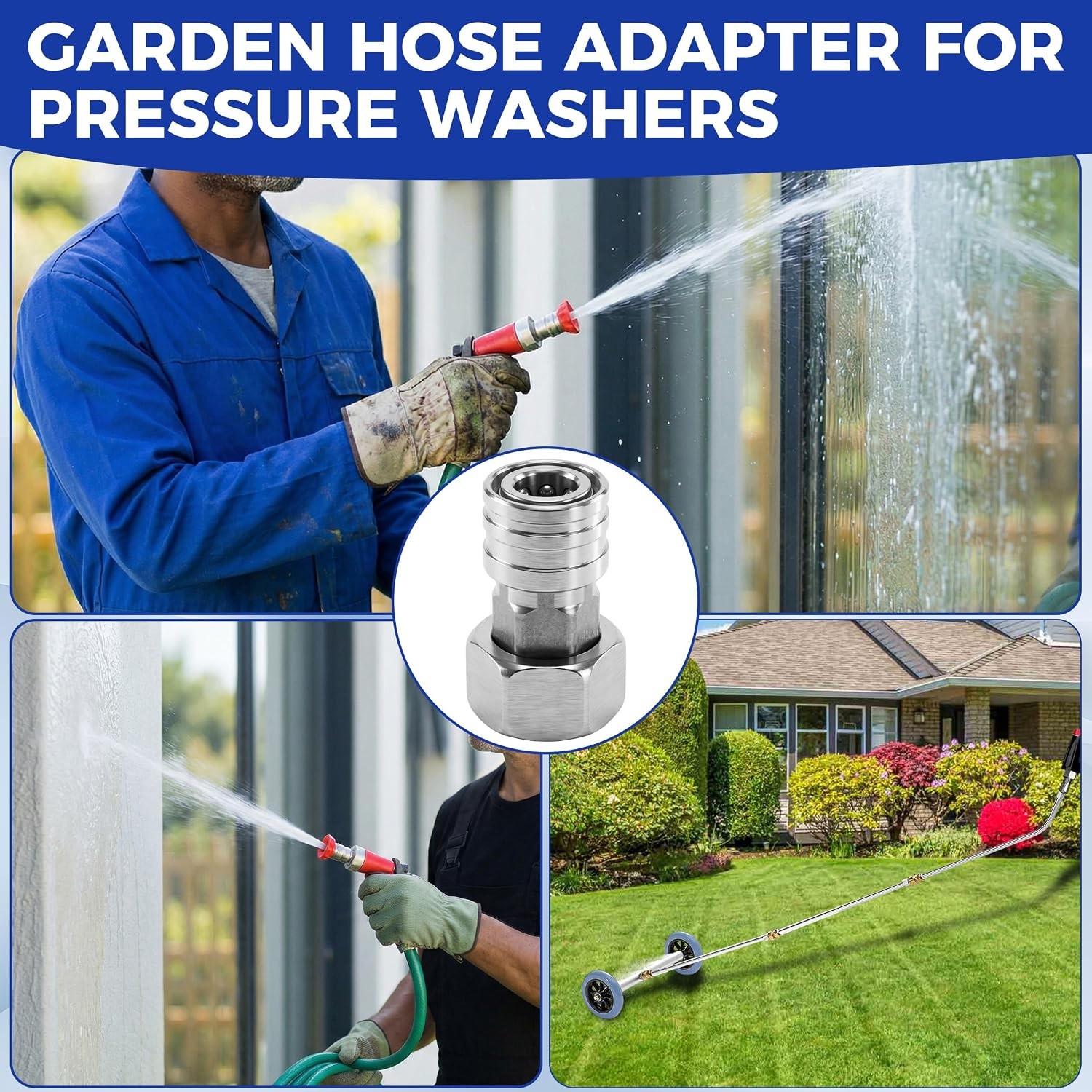 Garden Hose to Pressure Washer Adapter | 3/4″ GHT to 1/4″ Quick Connect Convert