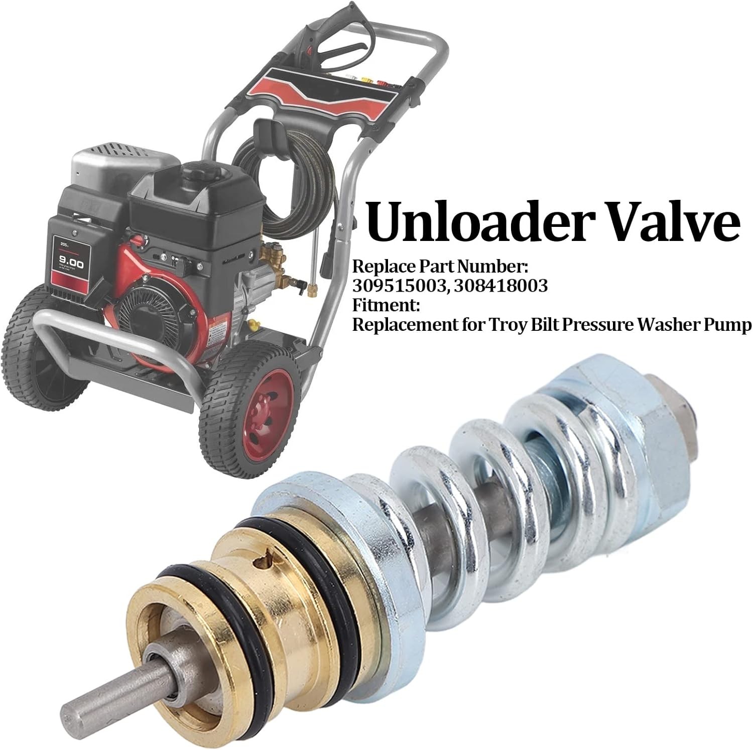 309515003 Unloader Valve Assembly Fits Troy-Bilt Pressure Washer Pumps