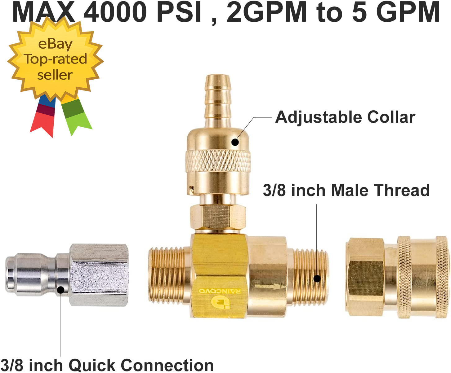 Downstream Injector for Pressure Washer Power Washer Chemical Injector Kit Soap