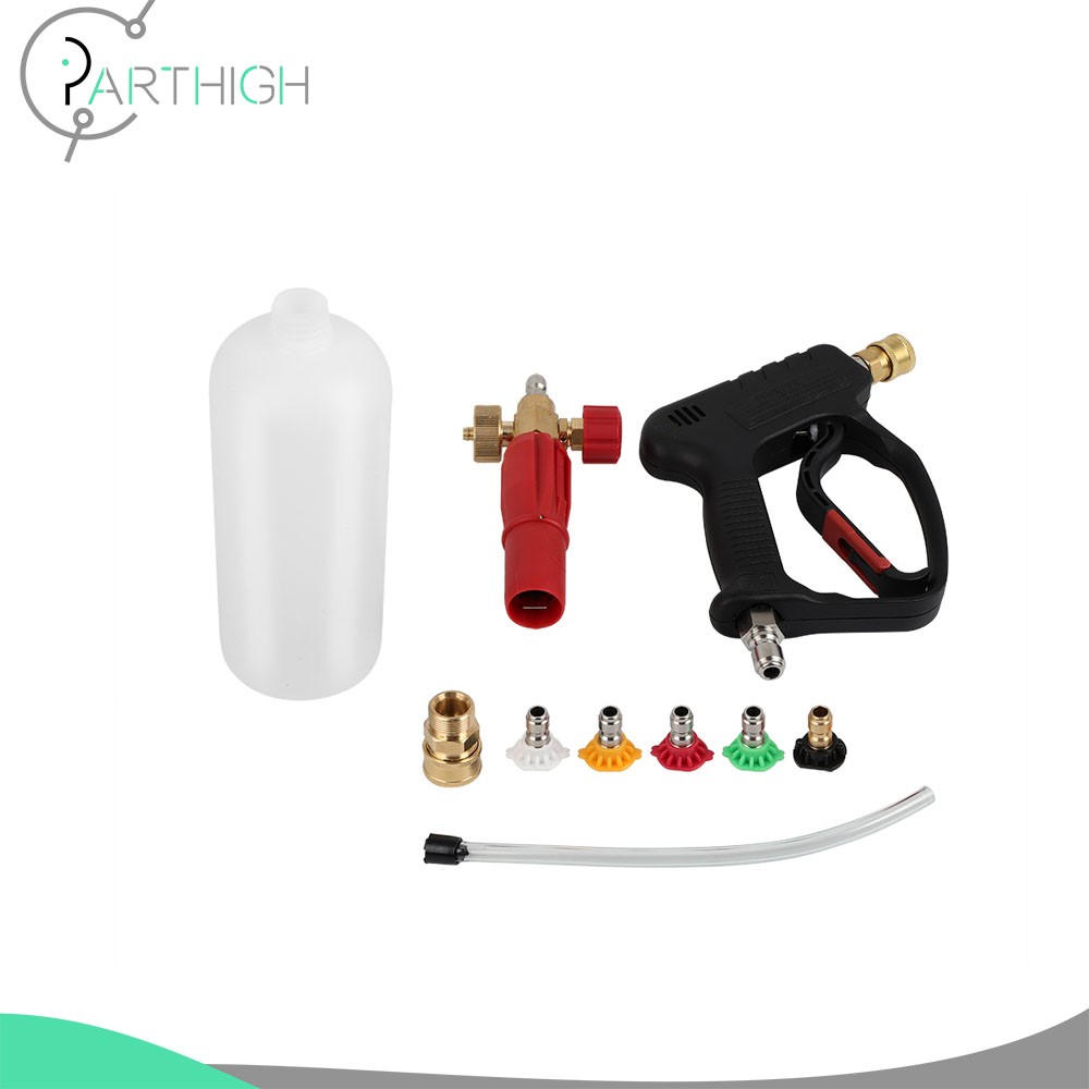 3/8″ Quick Connect Snow Foam Lance Cannon Soap Sprayer + Pressure Washer Gun Kit