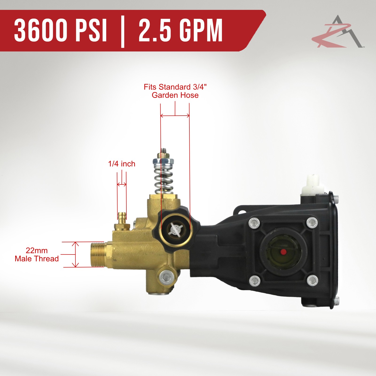 3600 PSI Pressure Washer Pump, 2.5 GPM for Mi-T-M 3-0414, 30414, 3-0297, 30297